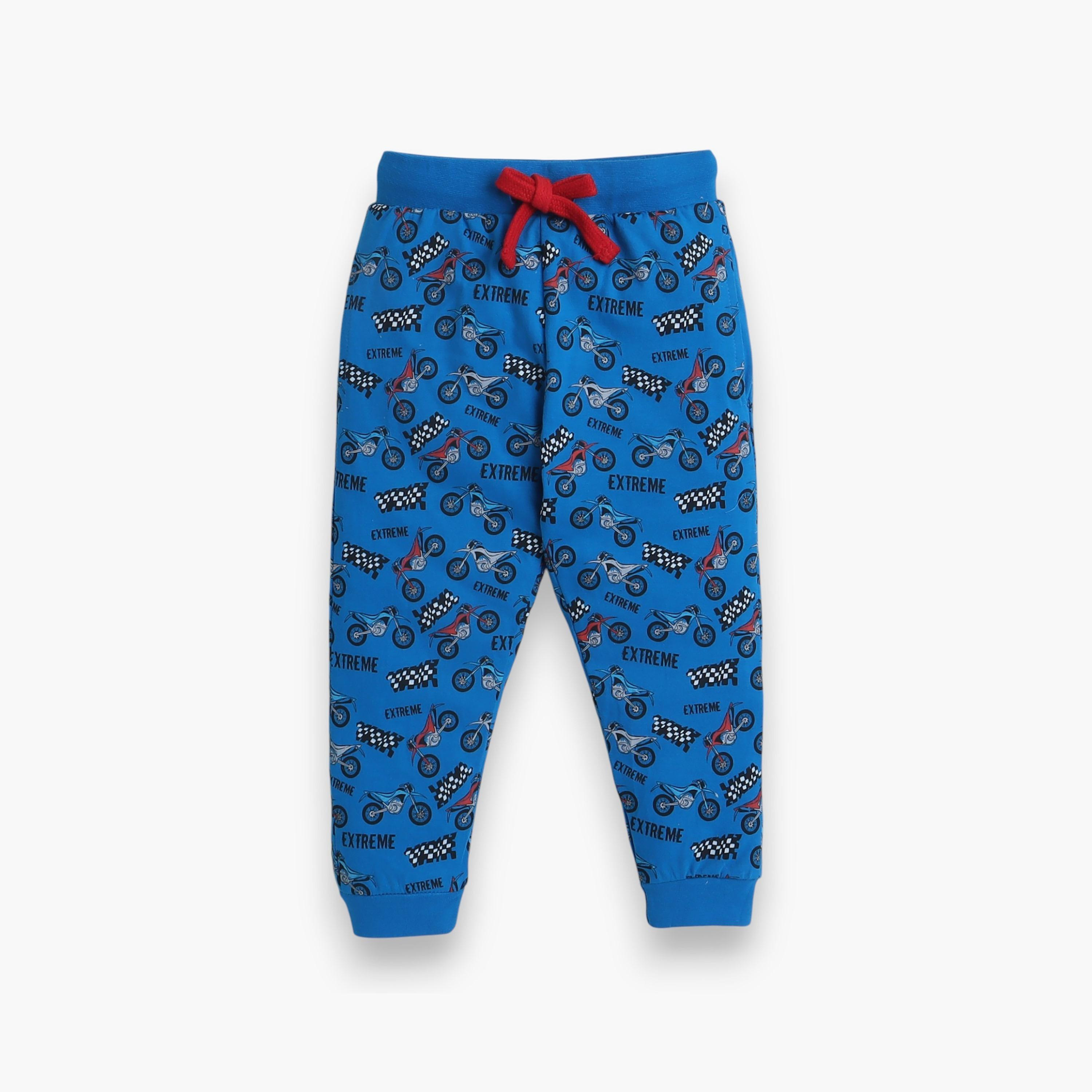 تي شيرت مطبوع بأكمام قصيرة مكون من قطعتين مع بنطال رياضي من فيكتور اند جين-boys-clothing-nightwear-image-4
