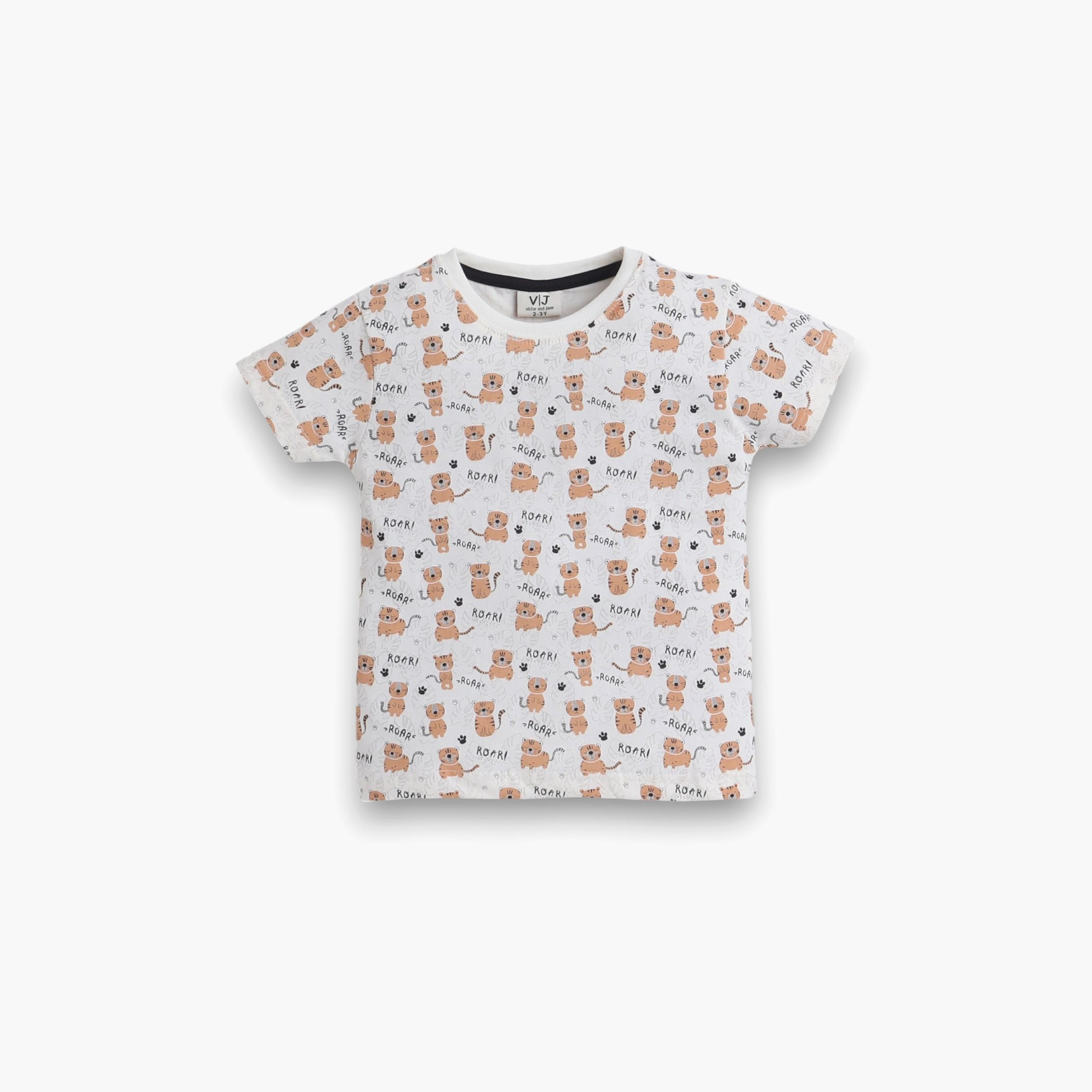 Victor and Jane 2-Piece Printed Short Sleeves T-Shirt with Shorts-boys-clothing-nightwear-image-2