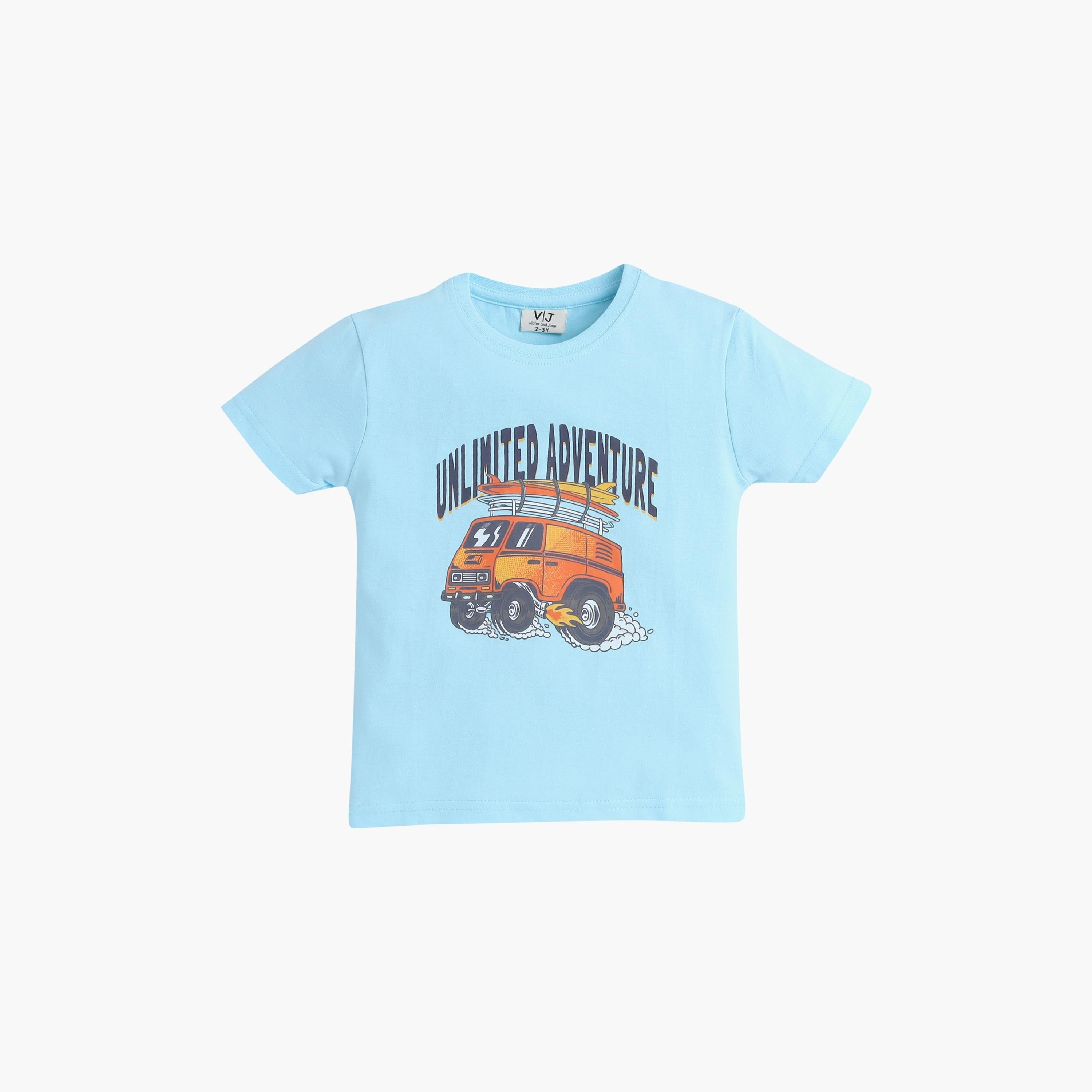 Victor and Jane 2-Piece Printed Short Sleeves T-Shirt with Joggers-boys-clothing-nightwear-image-2