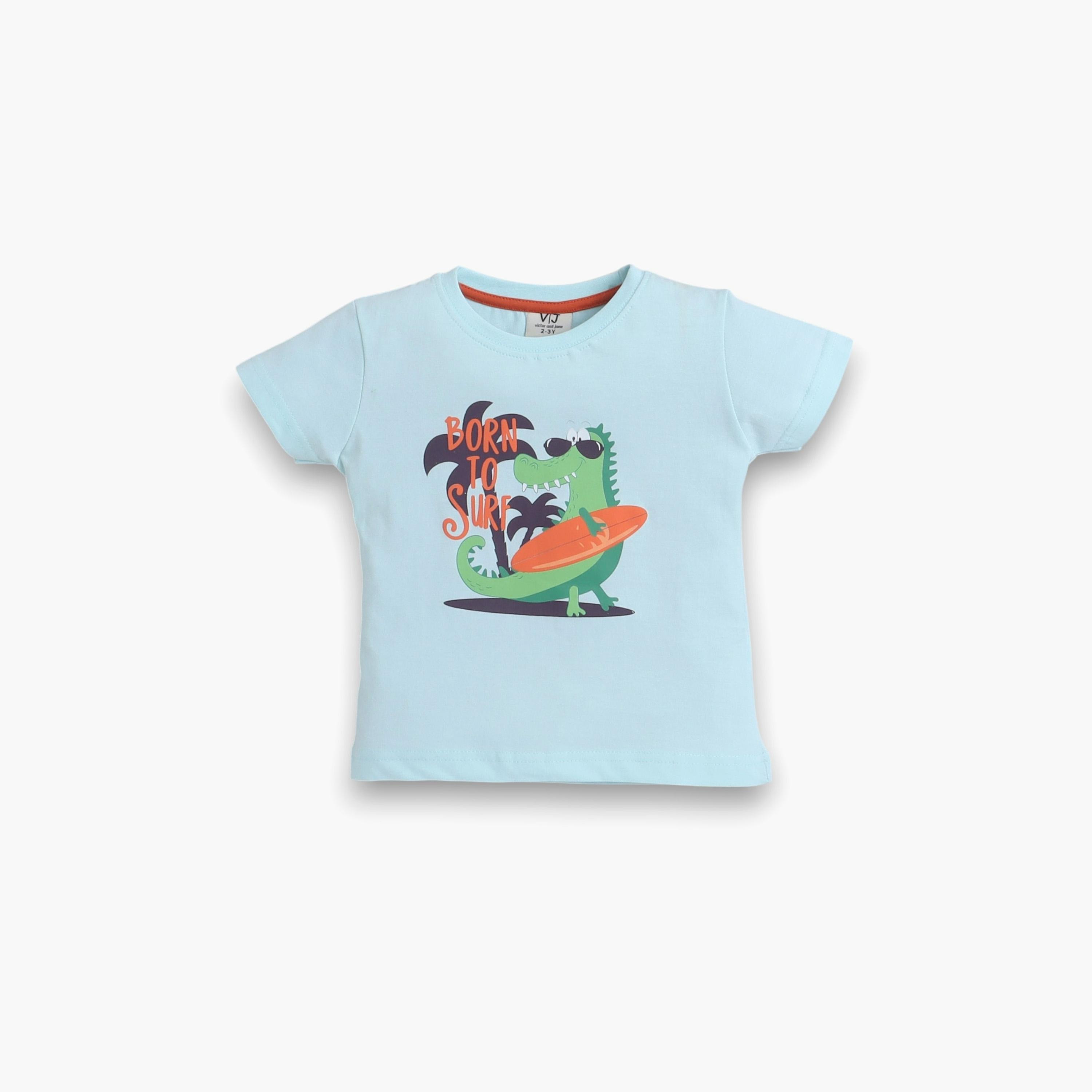 Victor and Jane 2-Piece Printed Short Sleeves T-Shirt with Shorts-boys-clothing-nightwear-image-2