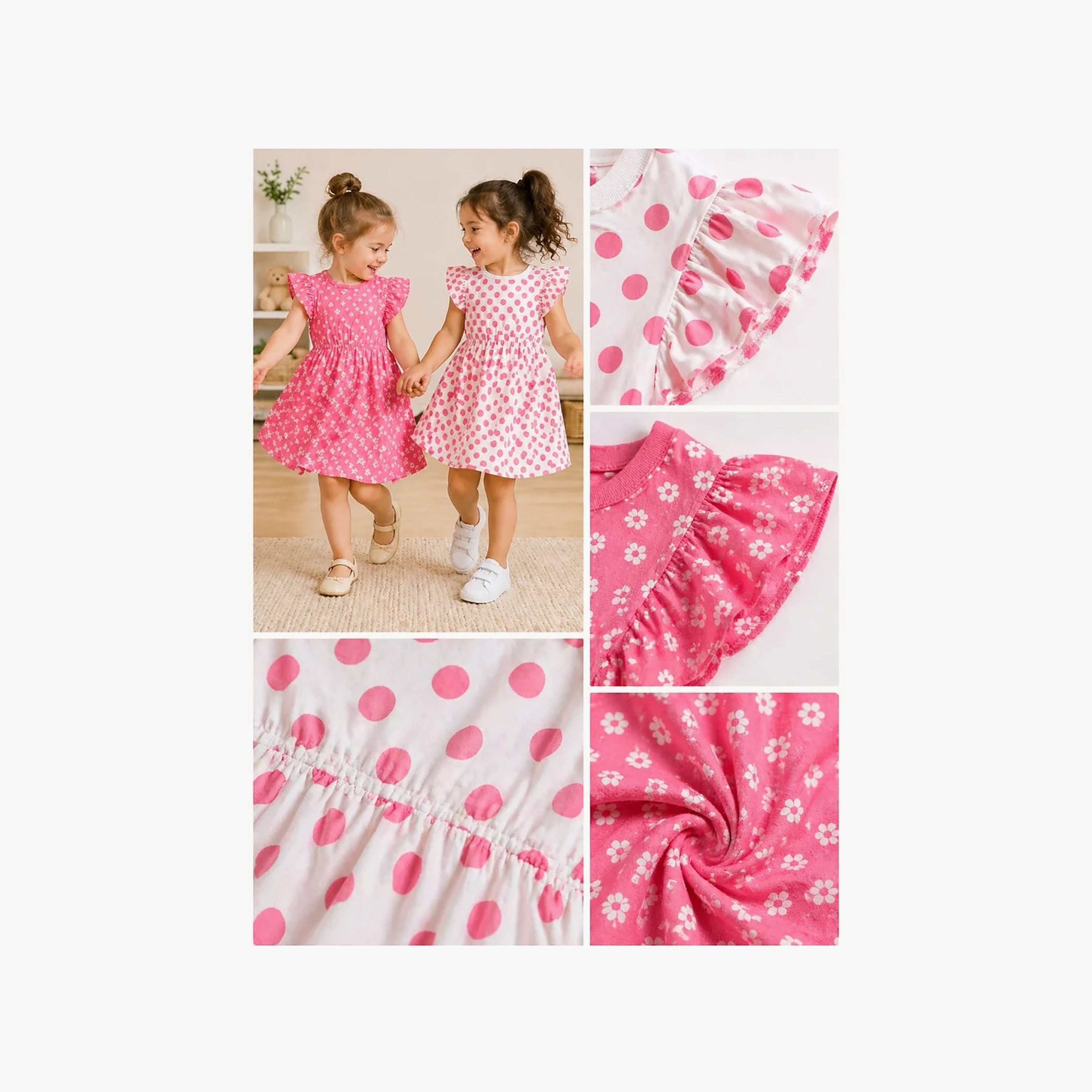 Victor and Jane 2-Piece Short Sleeves Printed Ruffle Dress Set-girls-clothing-winterwear-dresses-image-5