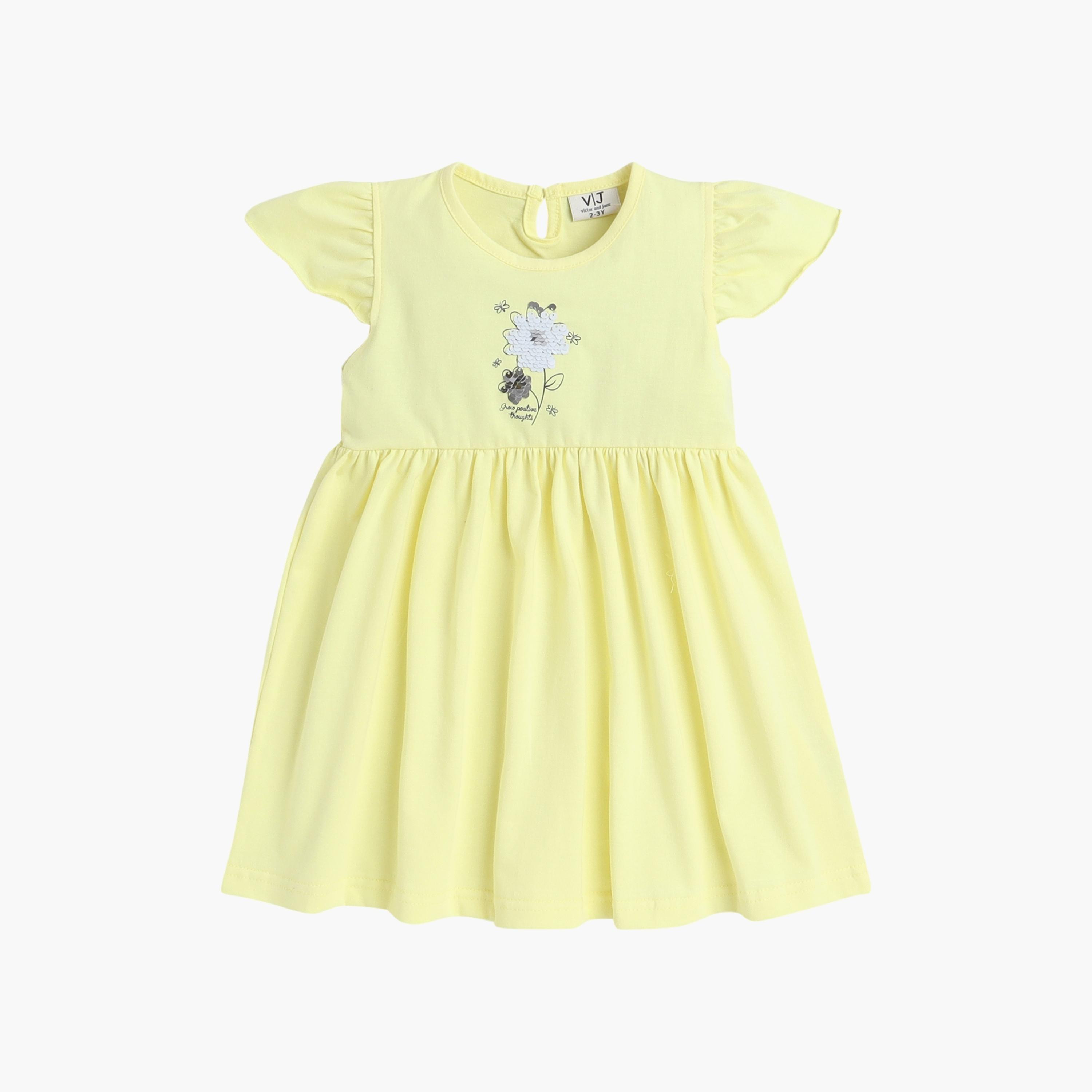 فستانان من قطعتين بطبعة زهور وأكمام قصيرة من فيكتور اند جين-girls-clothing-multipacks-image-1