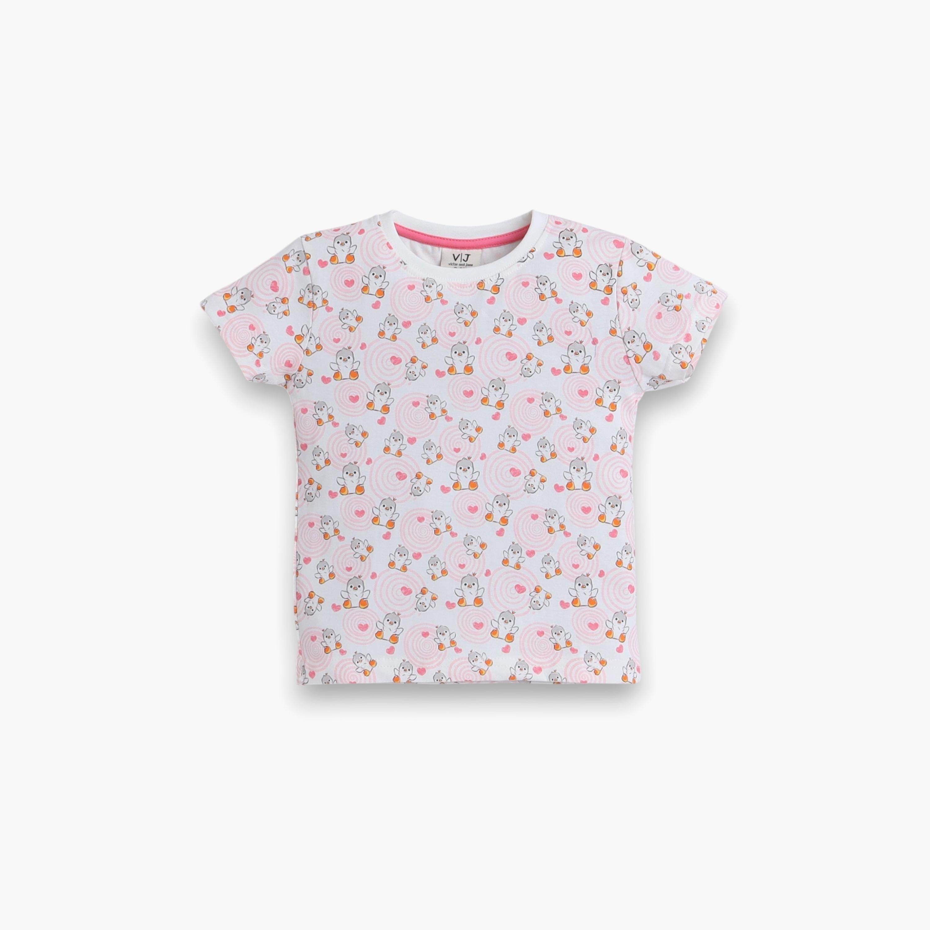 Victor and Jane 2-Piece Printed Short Sleeves T-Shirt with Joggers-girls-clothing-nightwear-image-2