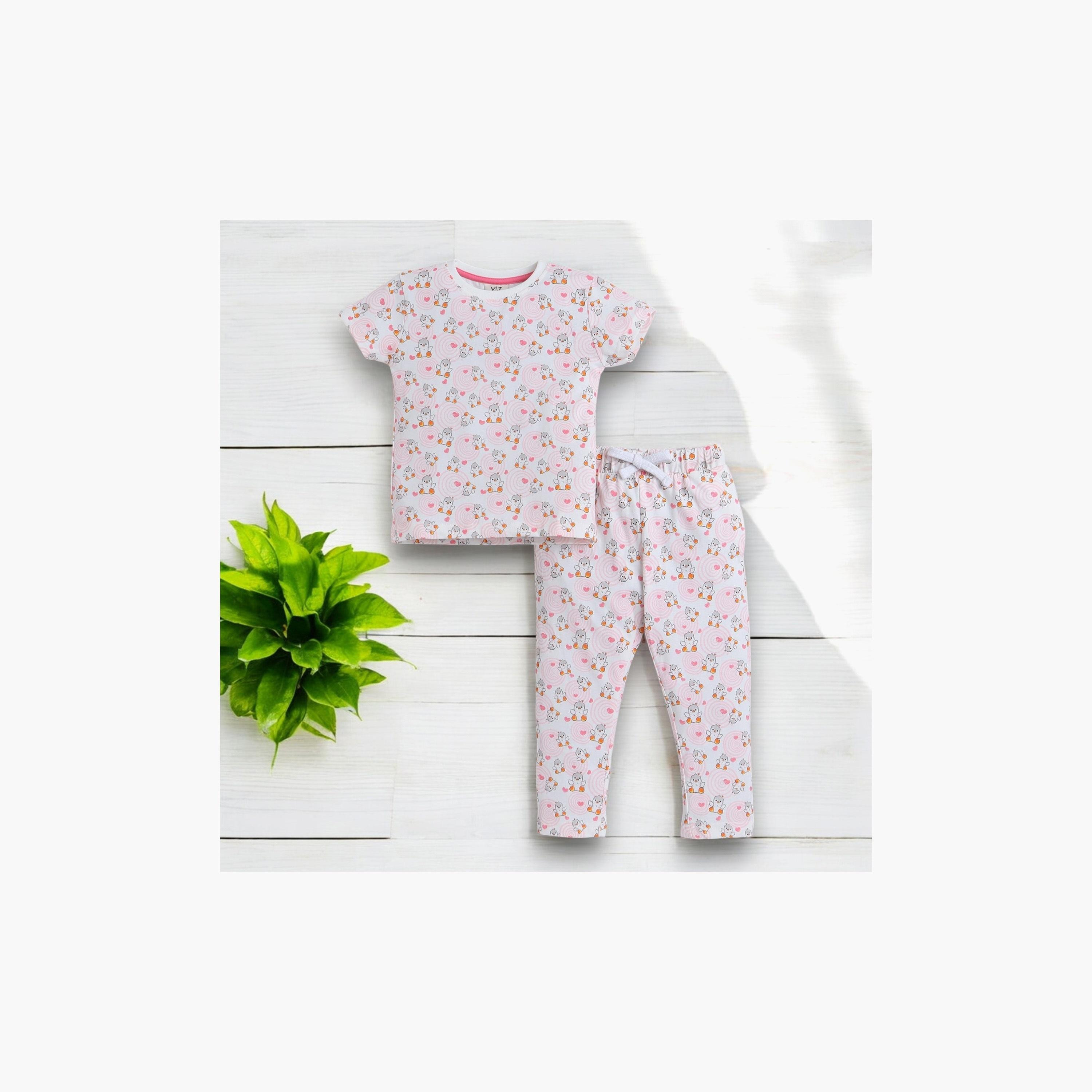 Victor and Jane 2-Piece Printed Short Sleeves T-Shirt with Joggers-girls-clothing-nightwear-image-5