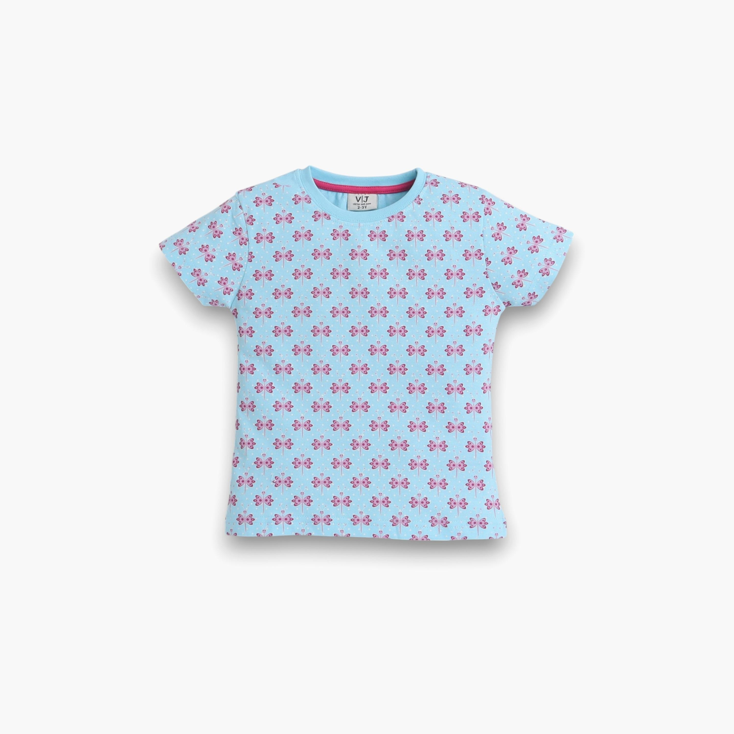 Victor and Jane 2-Piece Printed Short Sleeves T-Shirt with Joggers-girls-clothing-nightwear-image-2
