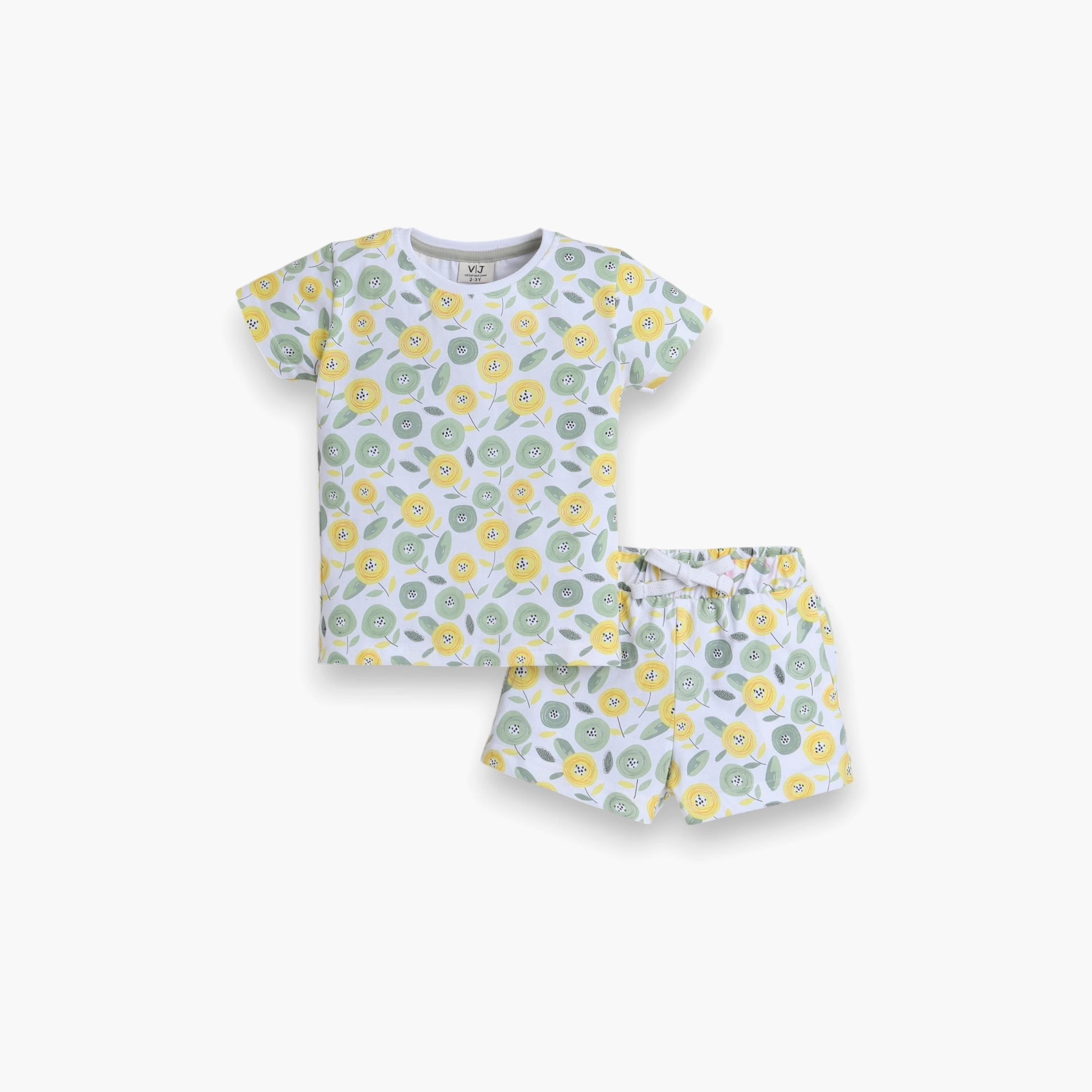 Victor and Jane 2-Piece Printed Short Sleeves T-Shirt with Shorts-baby-girls-clothing-nightwear-pyjamasets-image-1