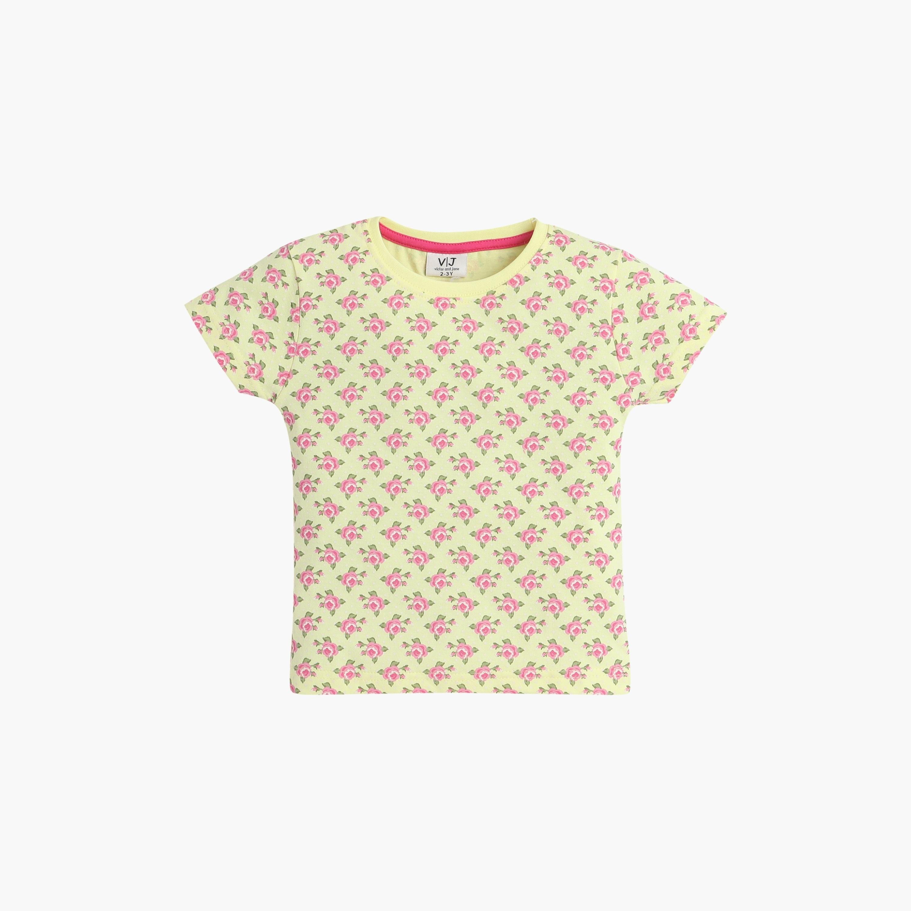 Victor and Jane 2-Piece Printed Short Sleeves T-Shirt with Shorts-girls-clothing-nightwear-image-2