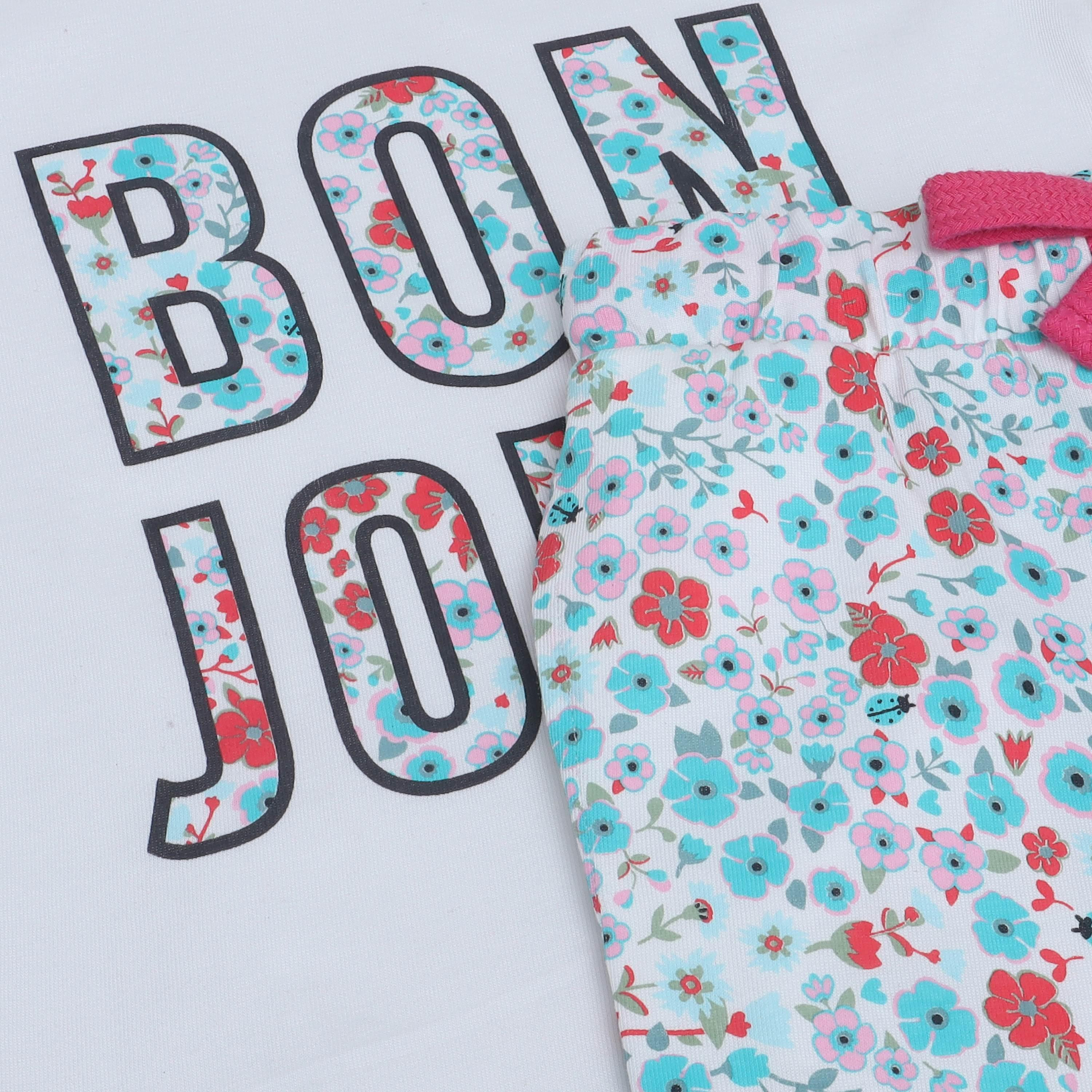 Victor and Jane 2-Piece Floral Printed Short Sleeves T-Shirt with Joggers-girls-clothing-nightwear-image-2