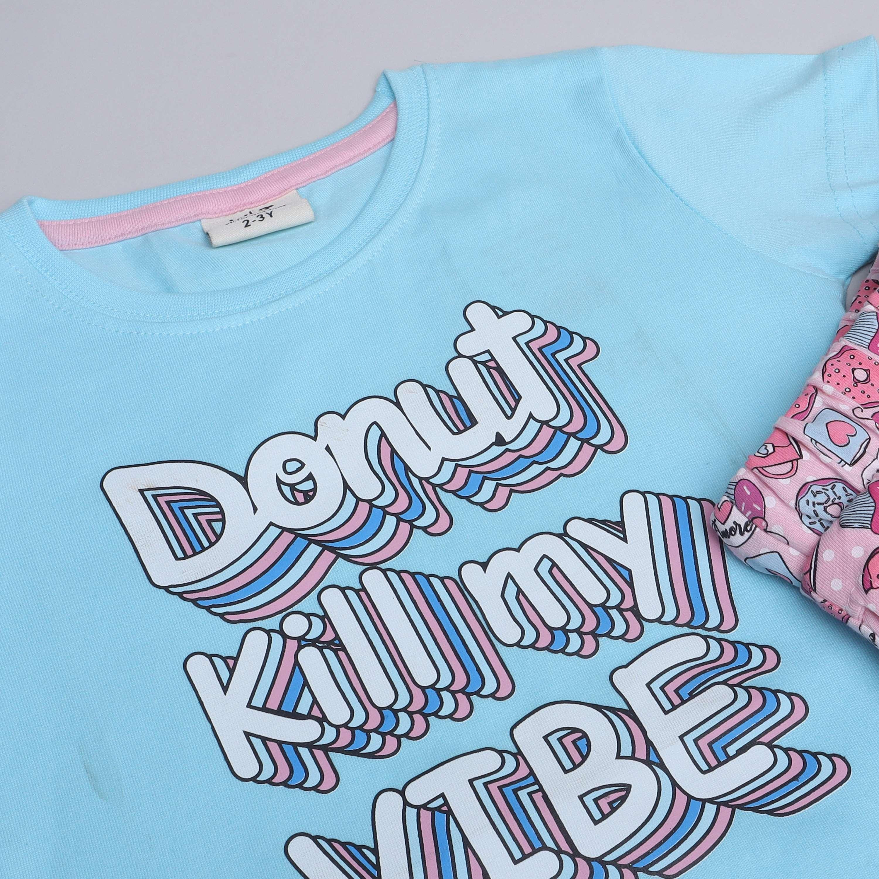 Victor and Jane 2-Piece Printed Short Sleeves T-Shirt with Shorts-girls-clothing-nightwear-image-2