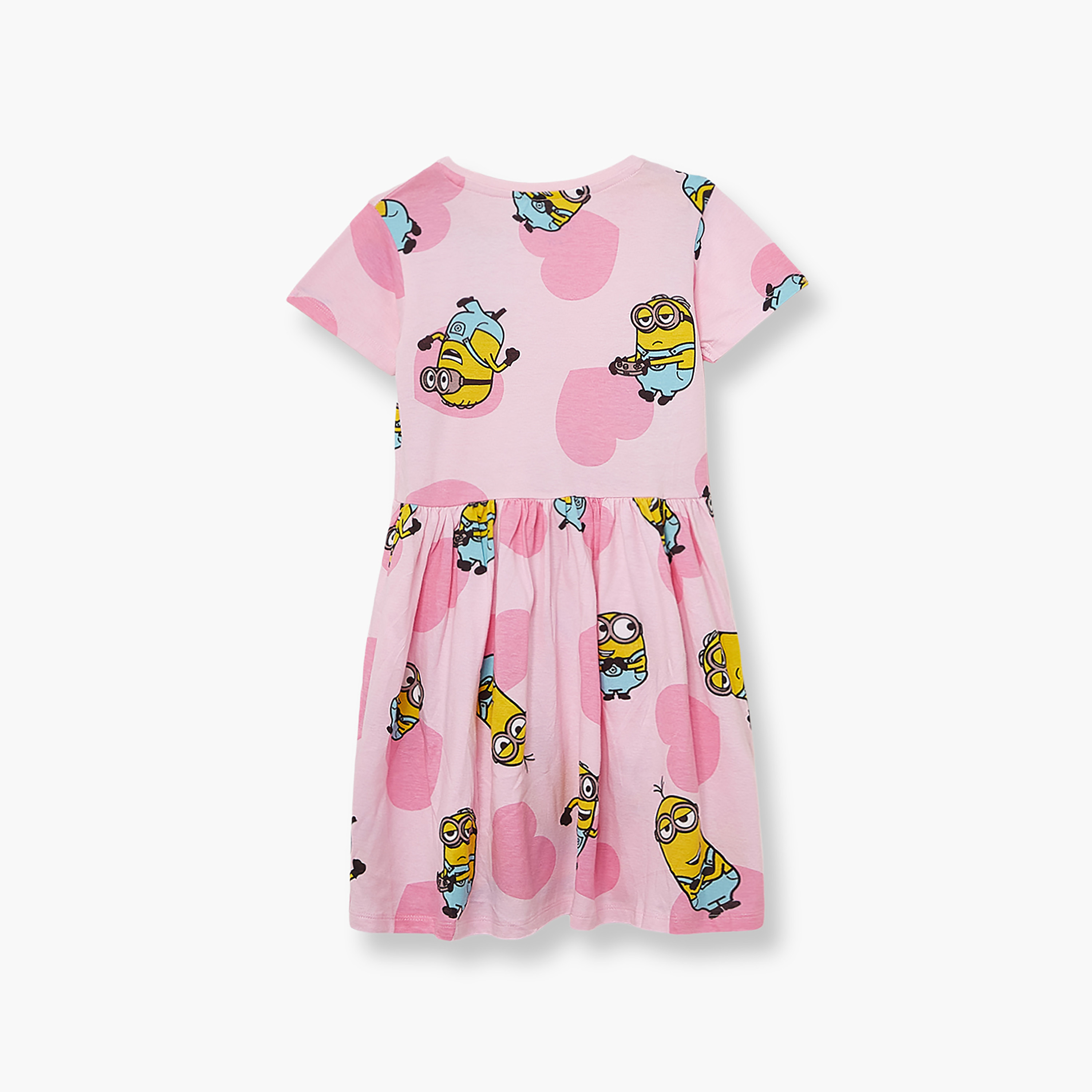 Minion Graphic Short Sleeves Dress-girls-clothing-dressesandjumpsuits-image-3