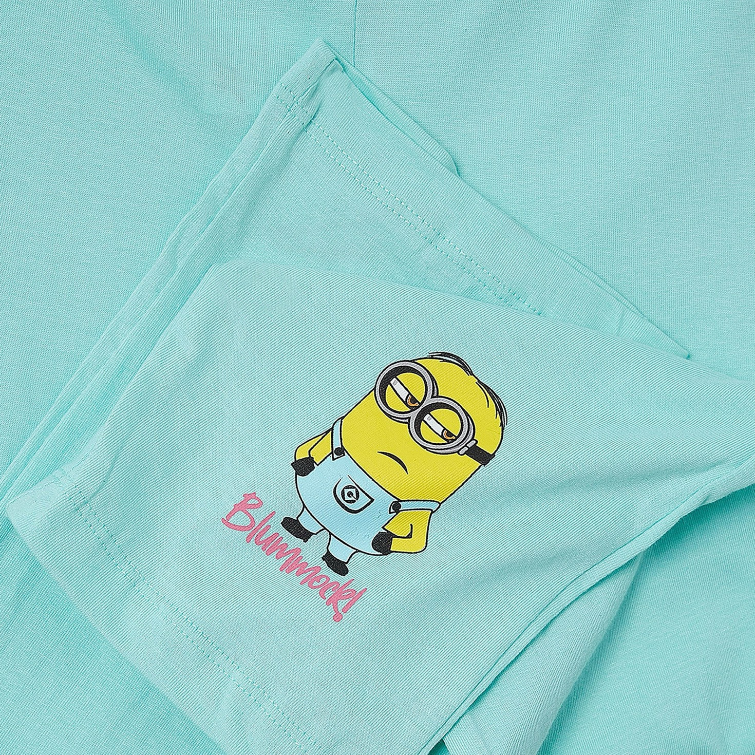Minion Printed Cotton T-Shirt & Shorts Set-girls-clothing-setsandcoords-image-5