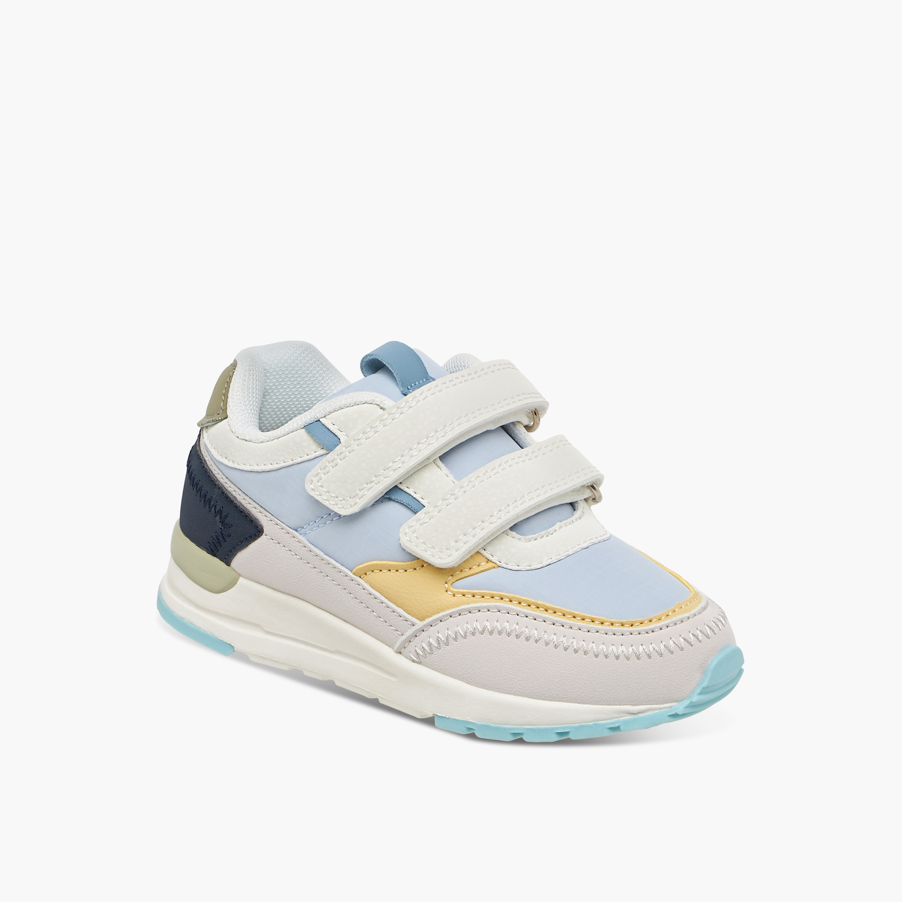 Juniors Colourblock Sneakers with Hook and Loop Closure-boys-shoes-sneakers-image-2