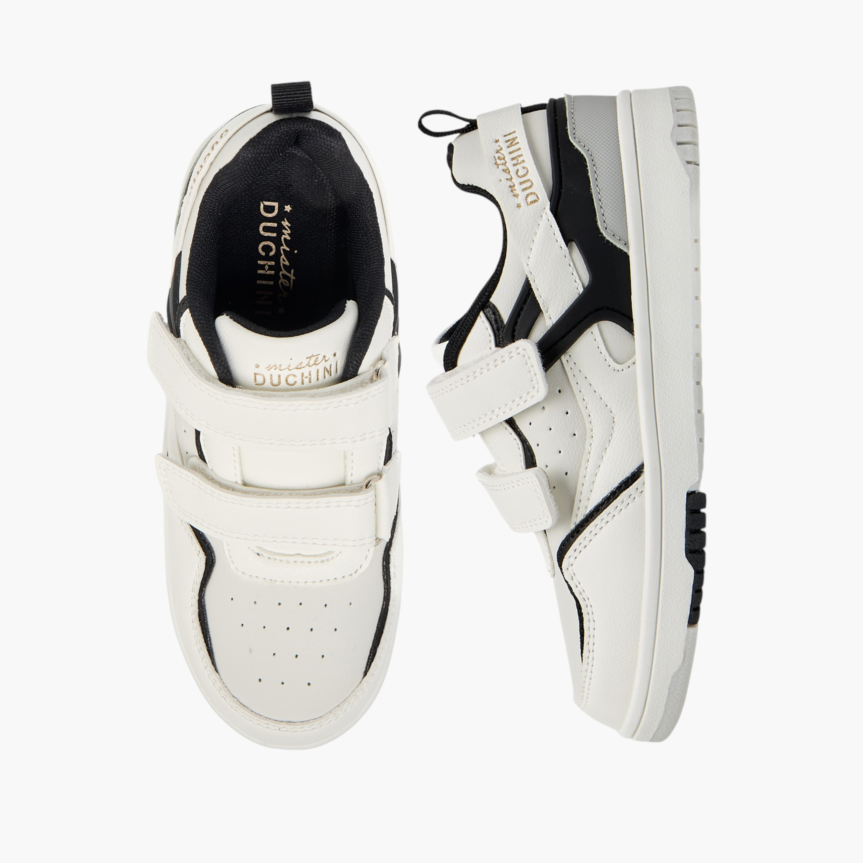Mister Duchini Panelled Sneakers with Hook and Loop Closure-boys-shoes-schoolshoes-image-1