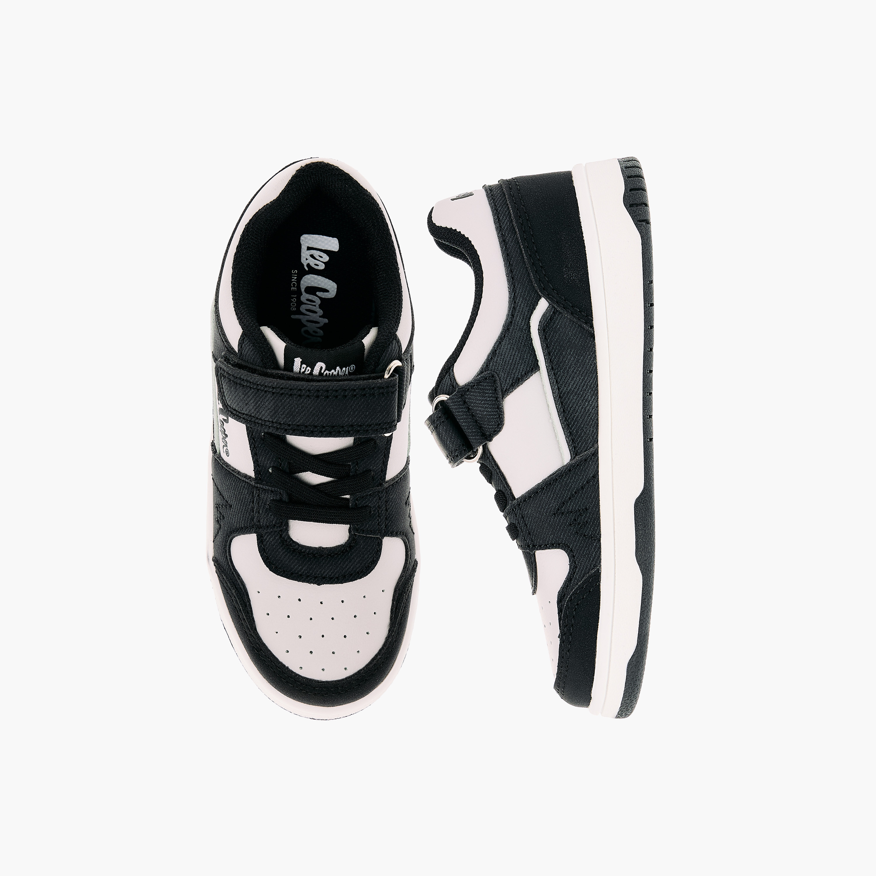 Lee Cooper Kids' Panelled Sneakers with Hook and Loop Closure-boys-shoes-sneakers-image-1