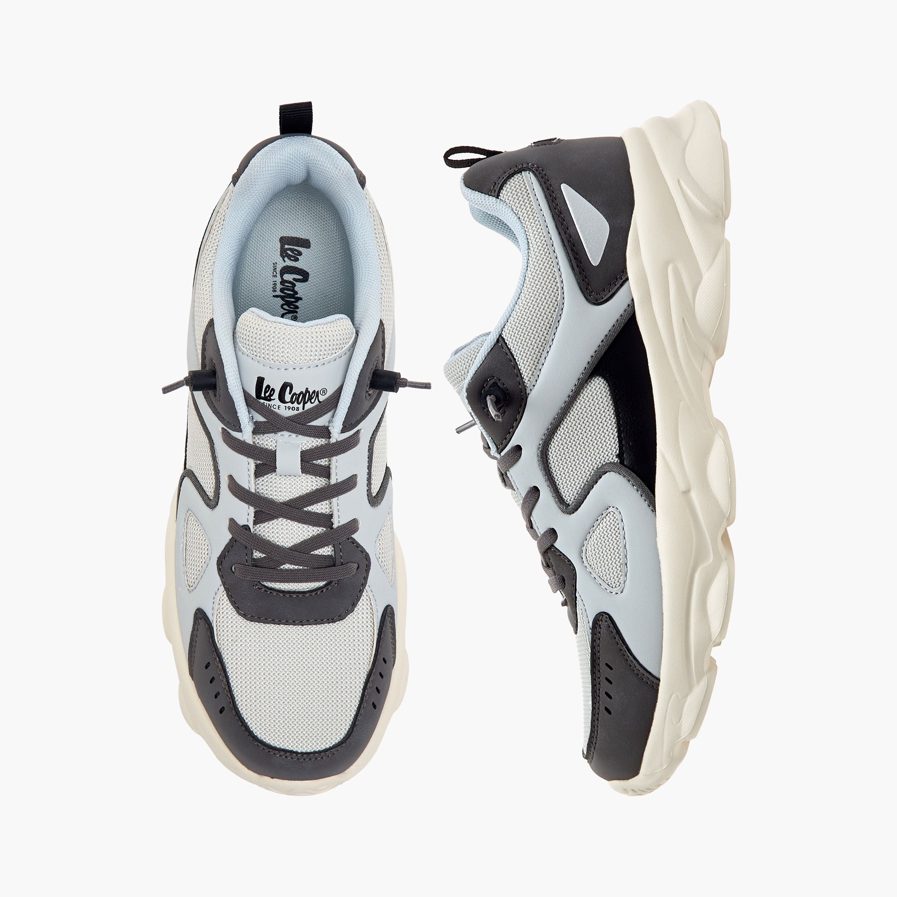 Lee Cooper Boy's Panelled Sneakers with Lace-Up Closure-boys-shoes-sneakers-image-1