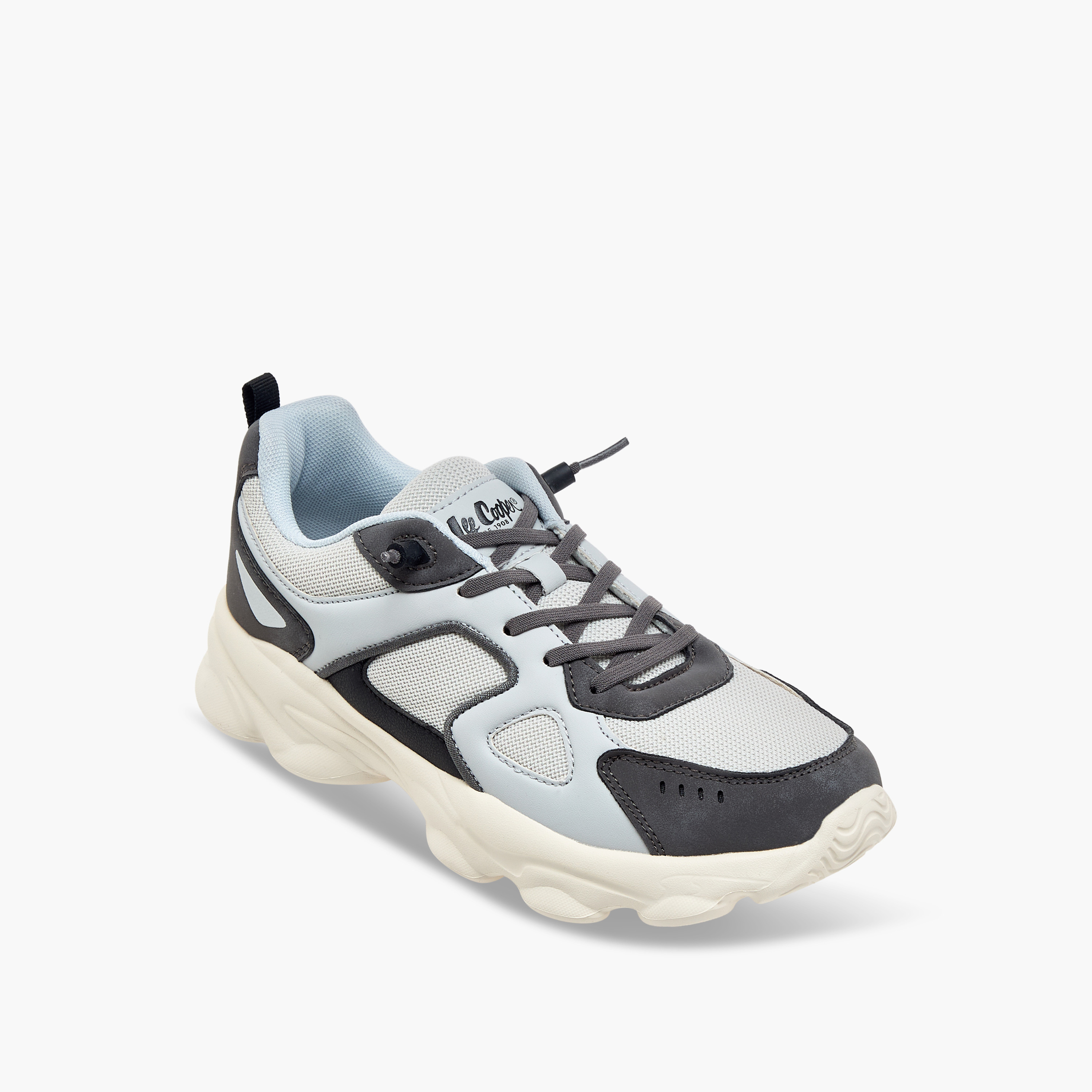 Lee Cooper Boy's Panelled Sneakers with Lace-Up Closure-boys-shoes-sneakers-image-2