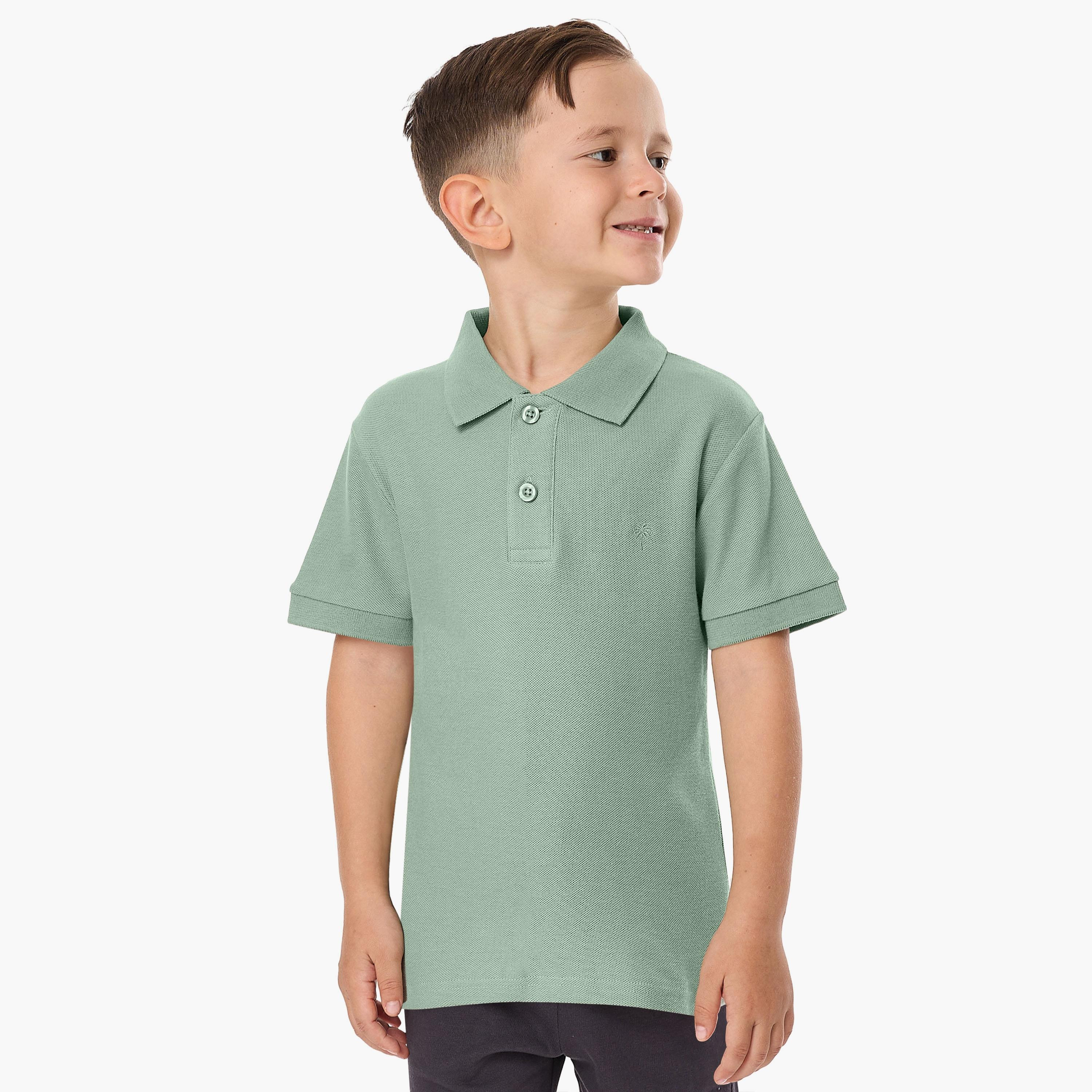 تي شيرت بولو سادة بأكمام قصيرة من فيكتور اند جين-boys-clothing-tshirtsandpolos-image-1