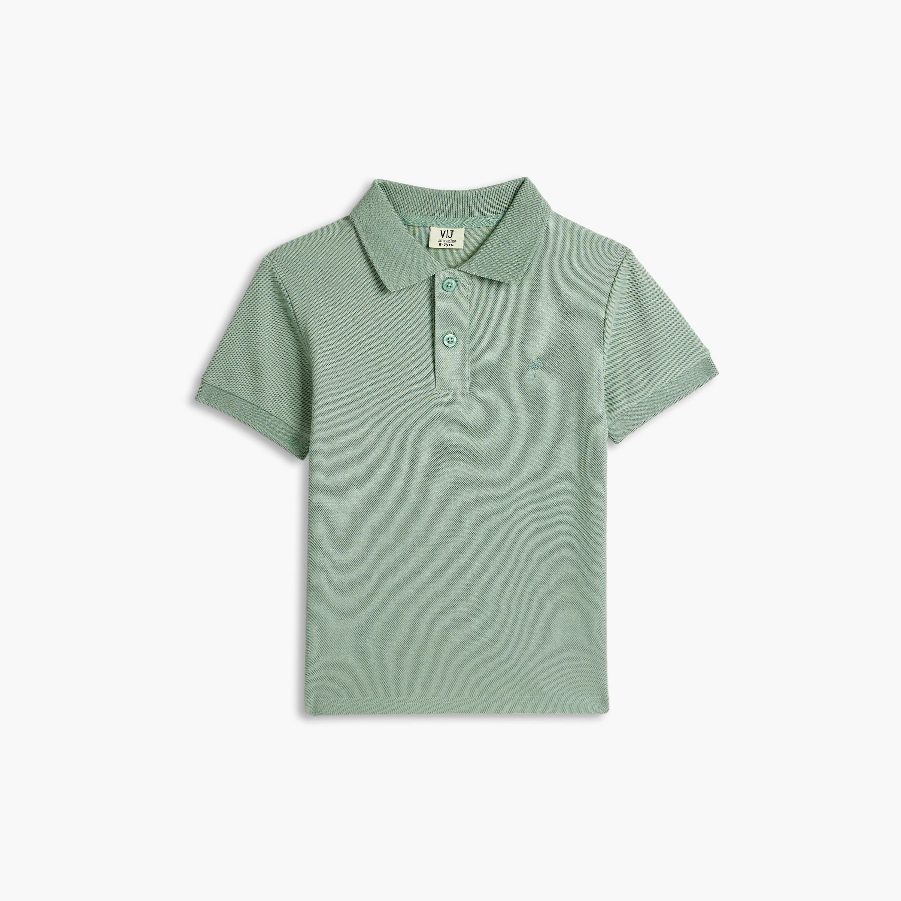 تي شيرت بولو سادة بأكمام قصيرة من فيكتور اند جين-boys-clothing-tshirtsandpolos-image-2