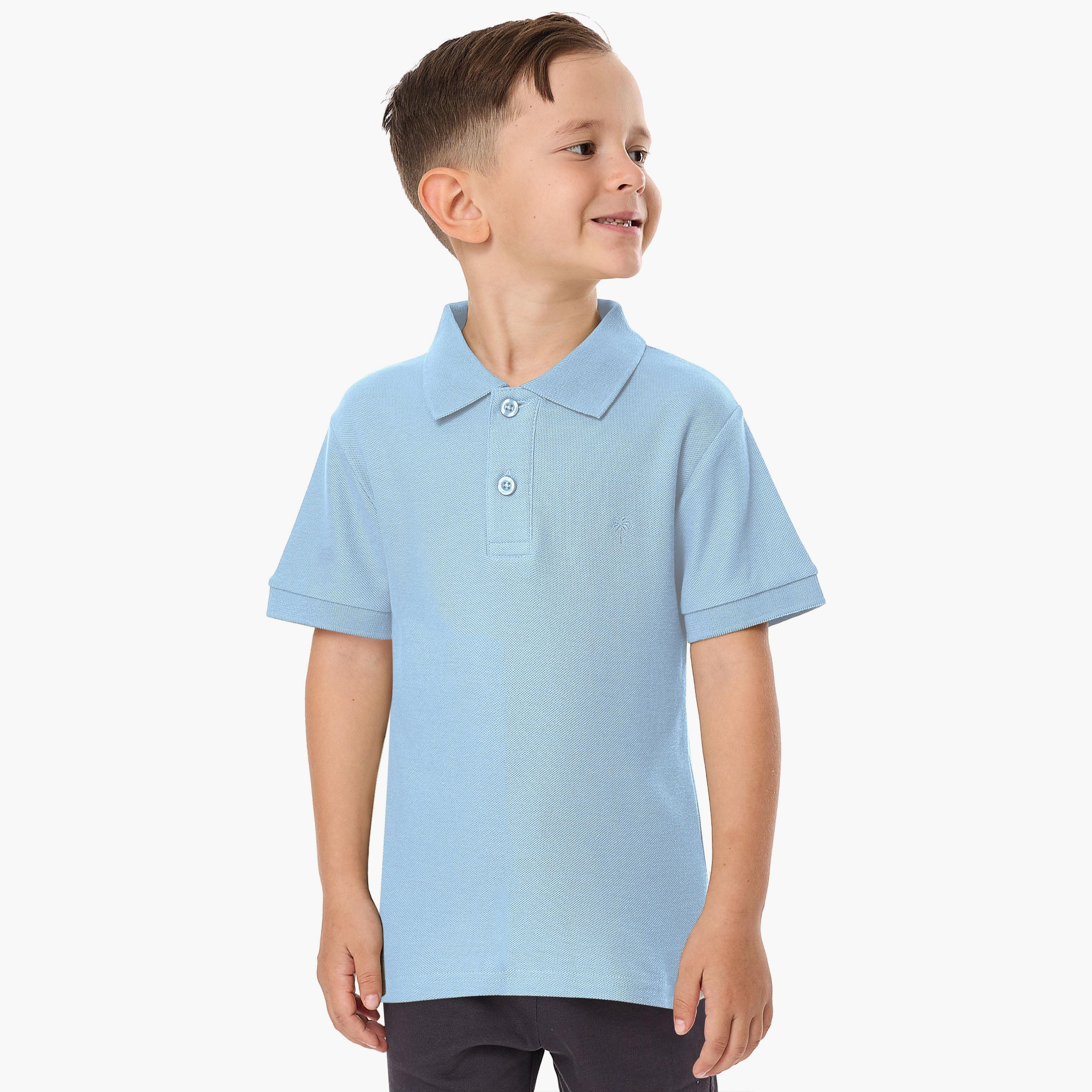 تي شيرت بولو سادة بأكمام قصيرة من فيكتور اند جين-boys-clothing-tshirtsandpolos-image-1