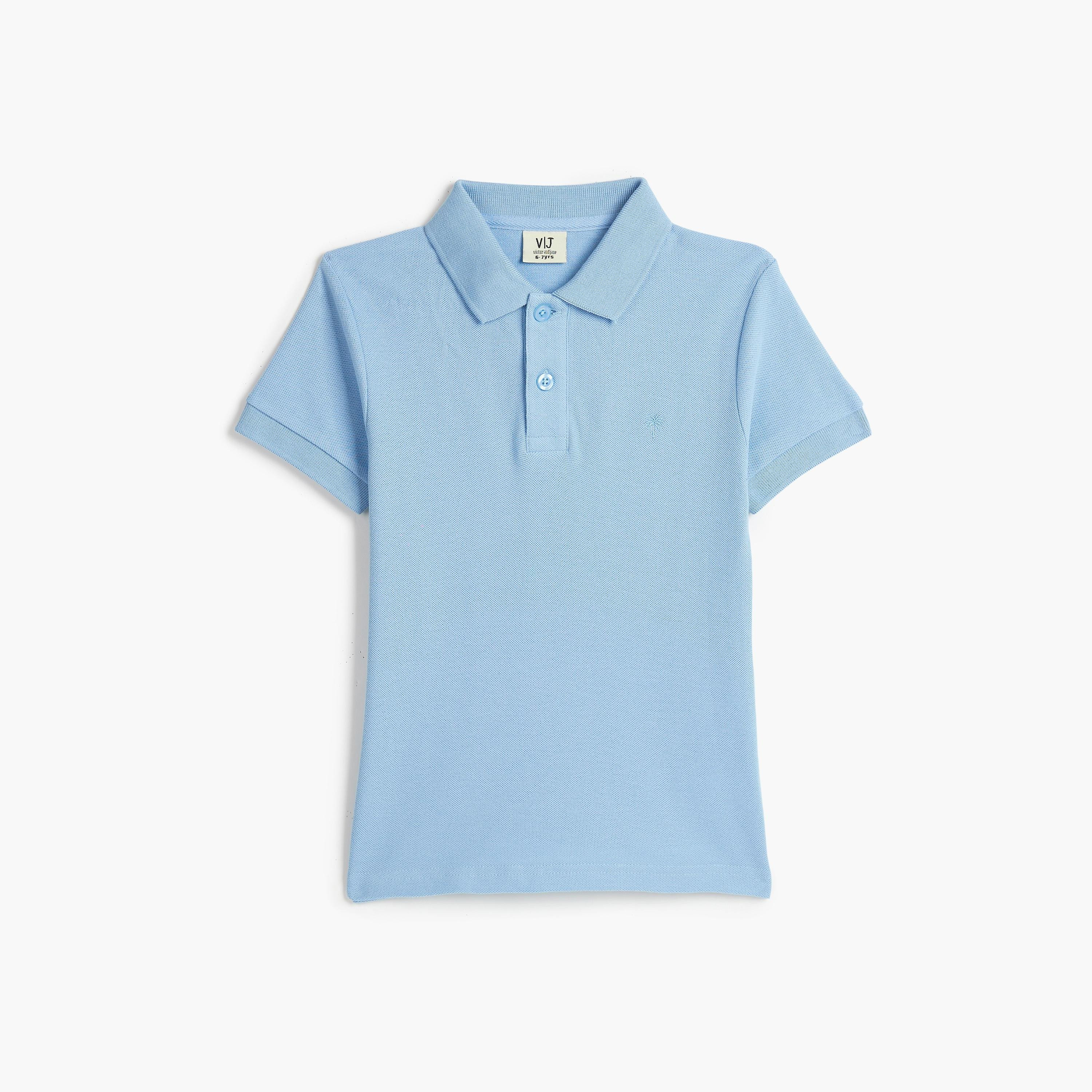 تي شيرت بولو سادة بأكمام قصيرة من فيكتور اند جين-boys-clothing-tshirtsandpolos-image-2