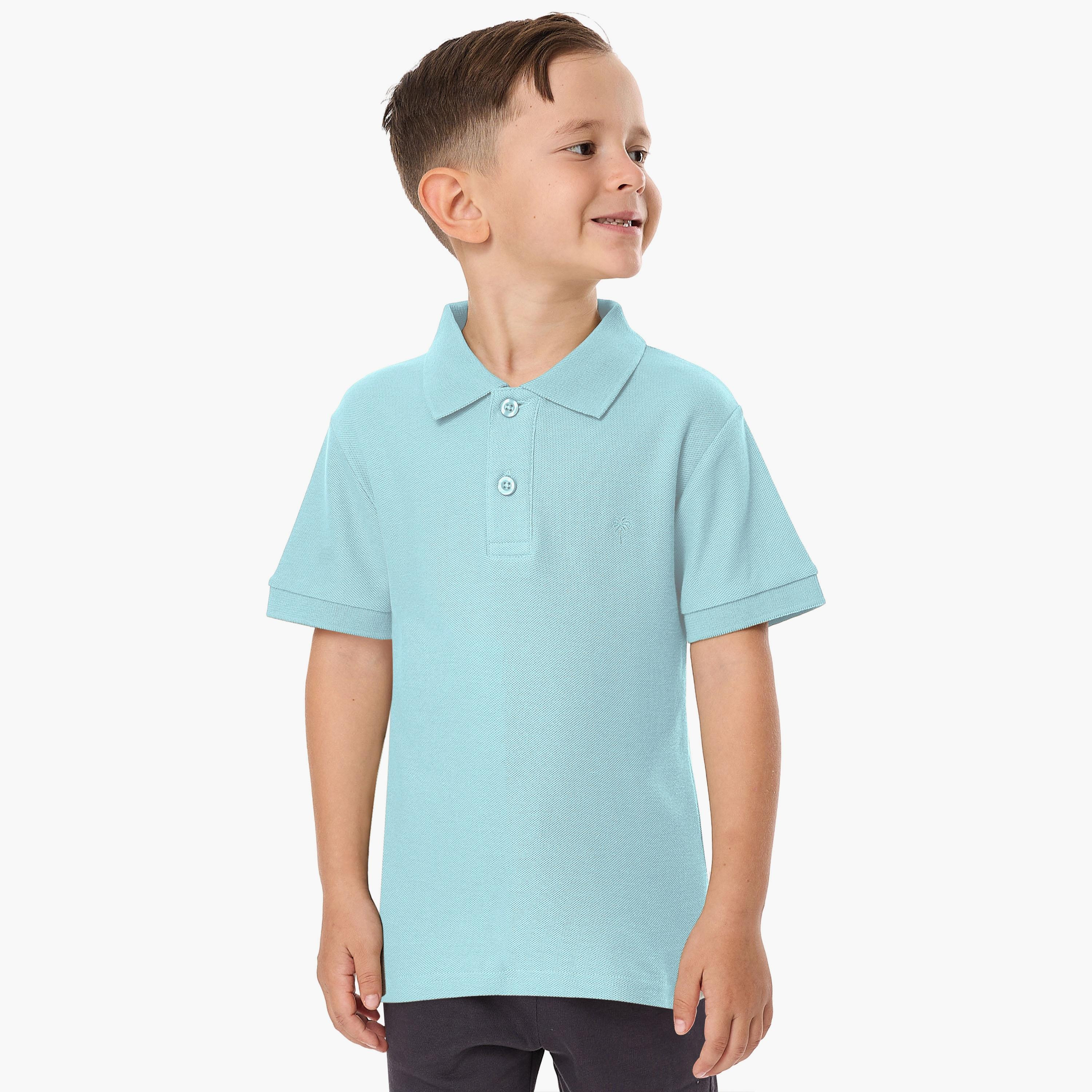تي شيرت بولو سادة بأكمام قصيرة من فيكتور اند جين-boys-clothing-tshirtsandpolos-image-1