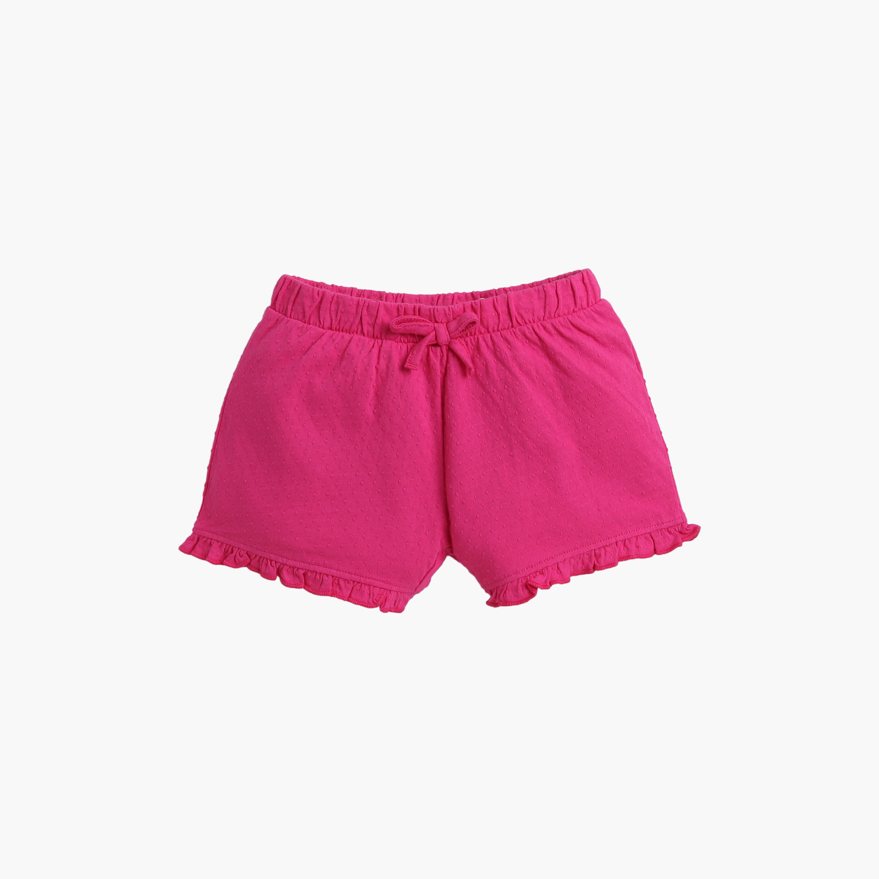 طقم من قطعتين شورتات سادة بنمط الجاكار من فيكتور اند جين-girls-clothing-bottoms-shorts-image-2