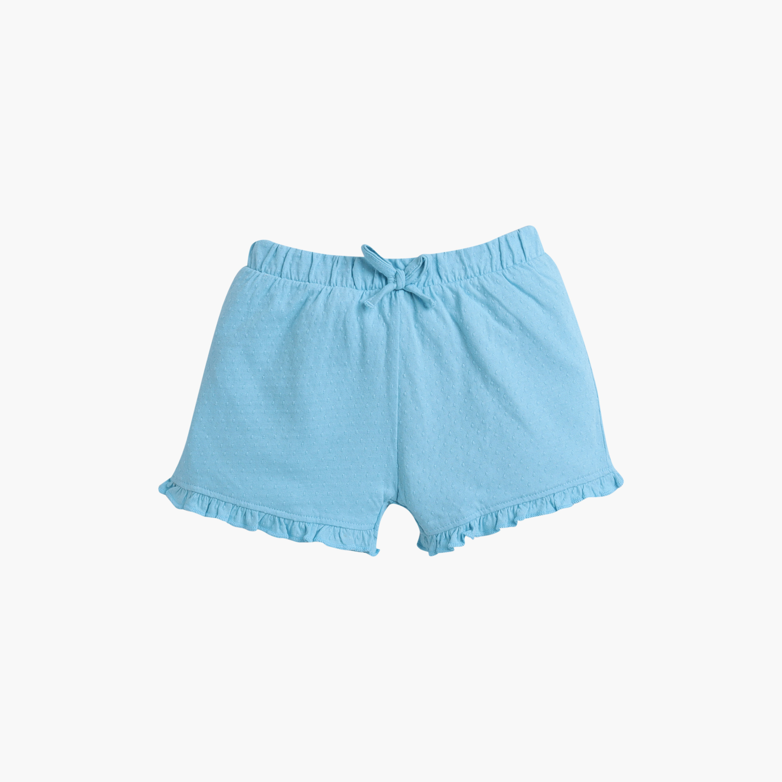 طقم من قطعتين شورتات سادة بنمط الجاكار من فيكتور اند جين-girls-clothing-bottoms-shorts-image-2
