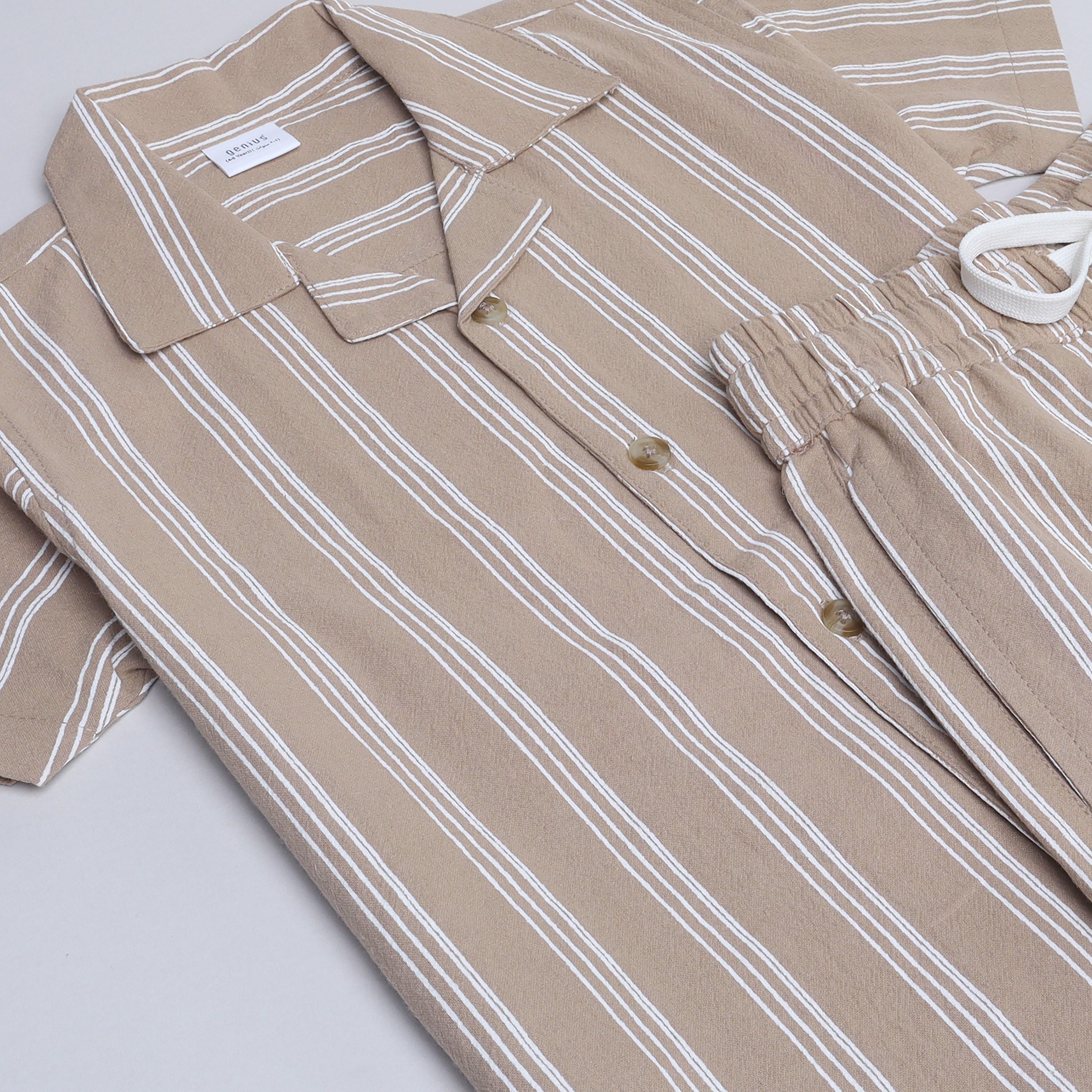 Victor and Jane 2-Piece Striped Short Sleeves Shirt with Shorts-boys-clothing-setsandcoords-image-4