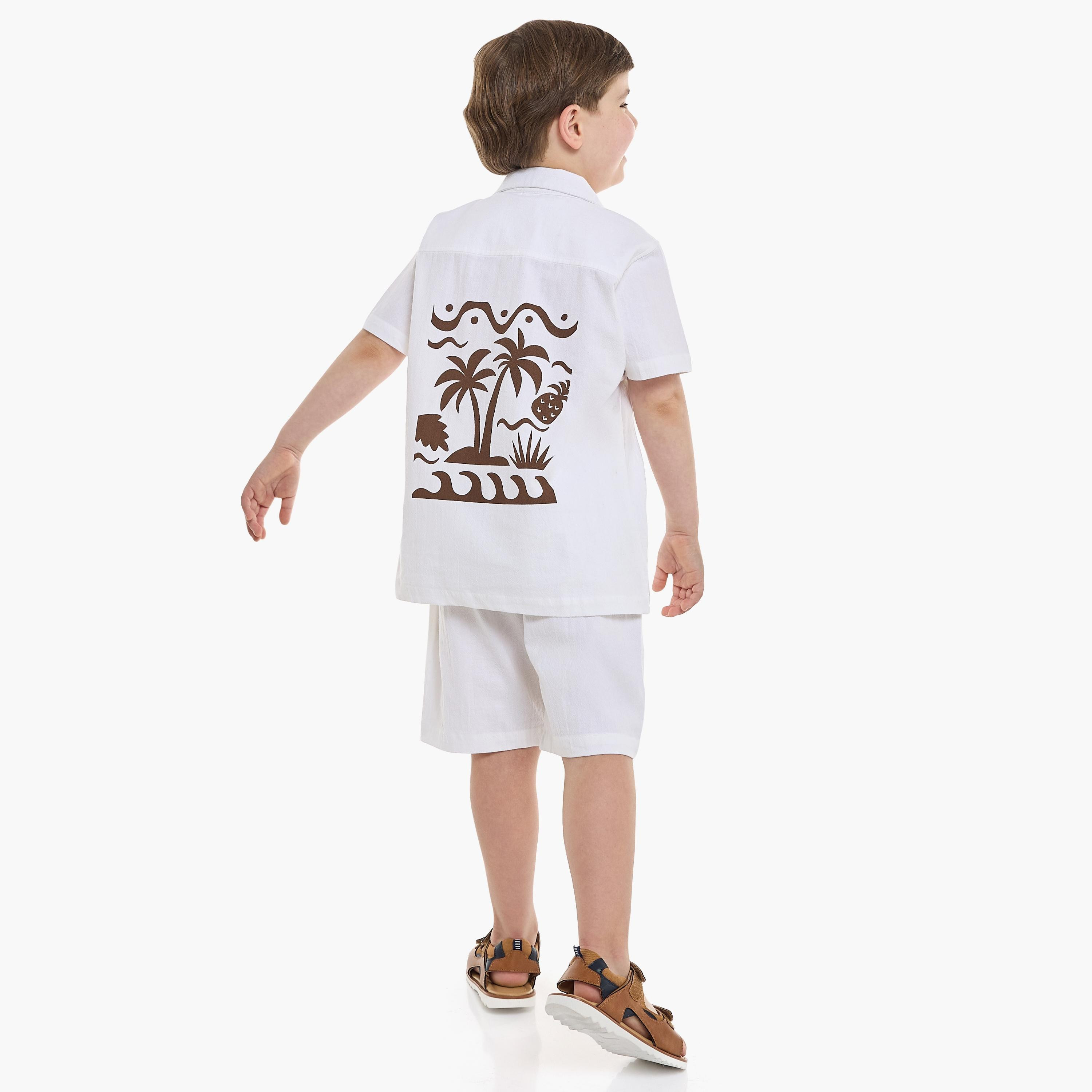 Victor and Jane 2-Piece Printed Short Sleeves Shirt with Shorts-boys-clothing-setsandcoords-image-5