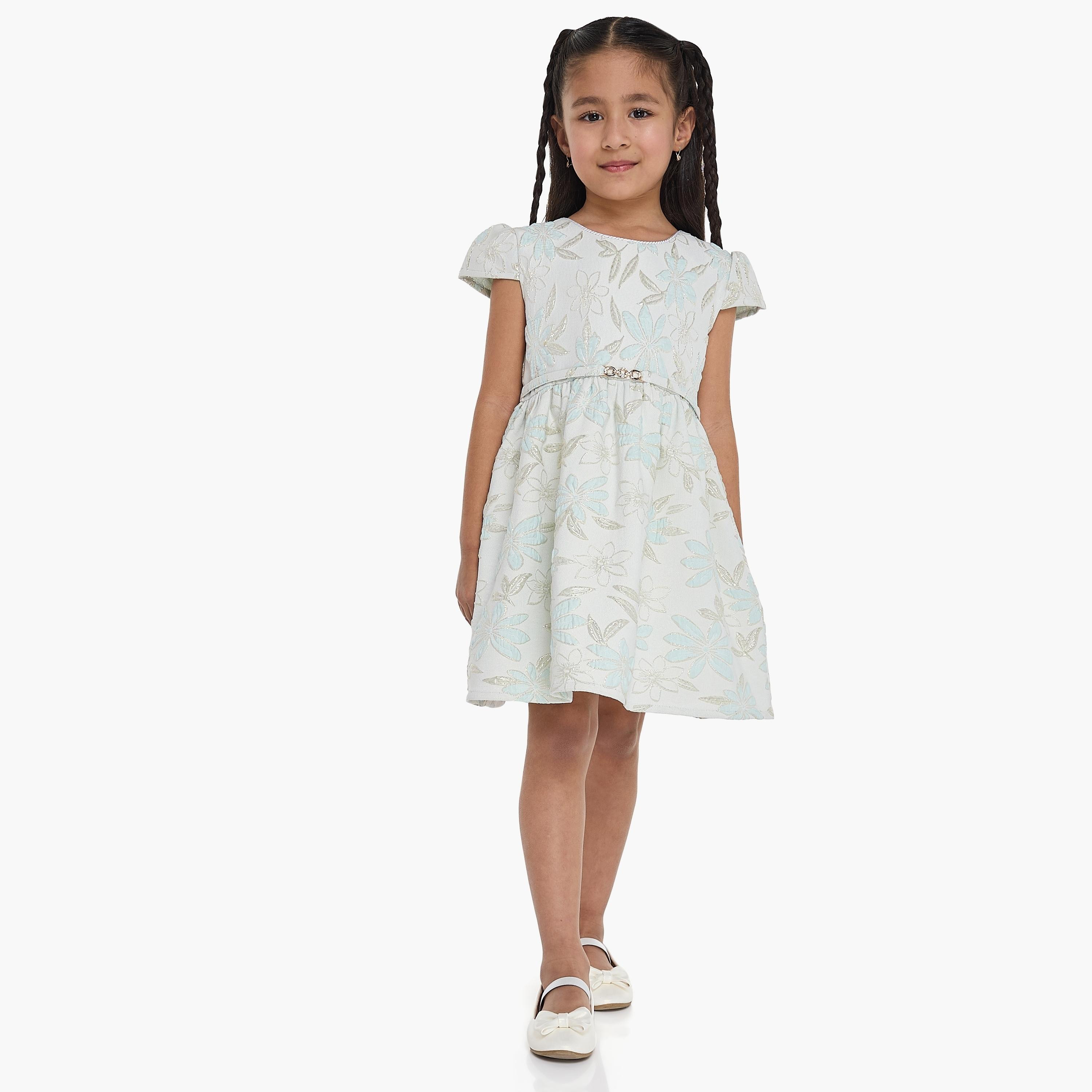 Victor and Jane Floral Printed Cap Sleeves Dress-girls-clothing-dressesandjumpsuits-image-2