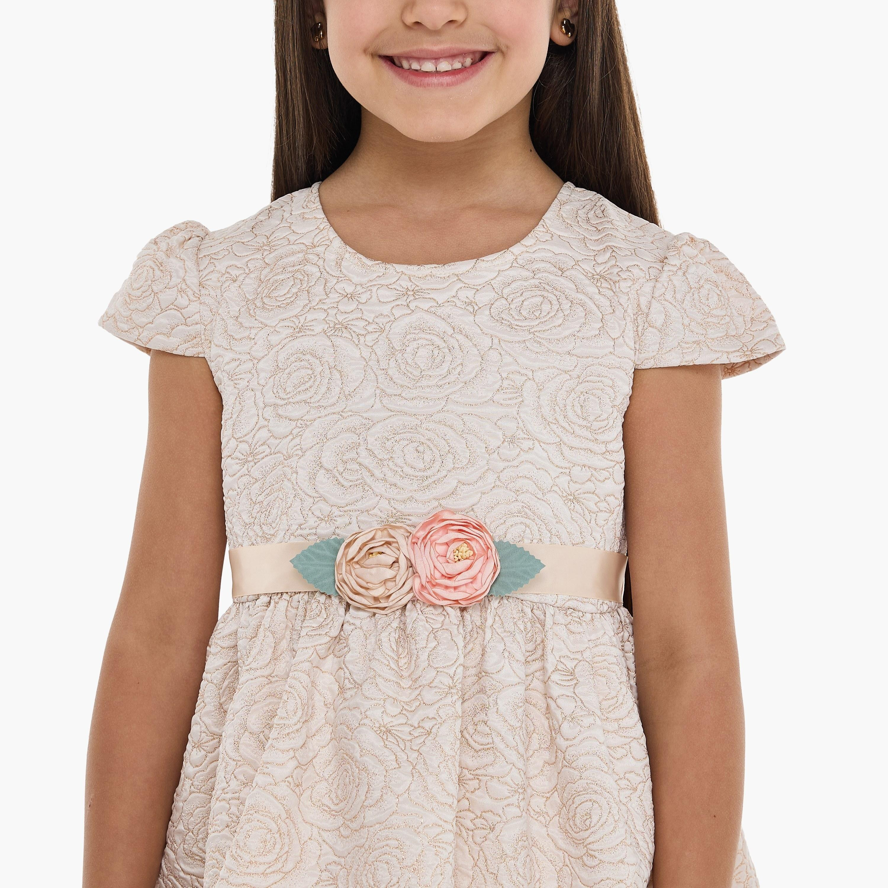 Victor and Jane Floral Printed Cap Sleeves Dress-girls-clothing-dressesandjumpsuits-image-6