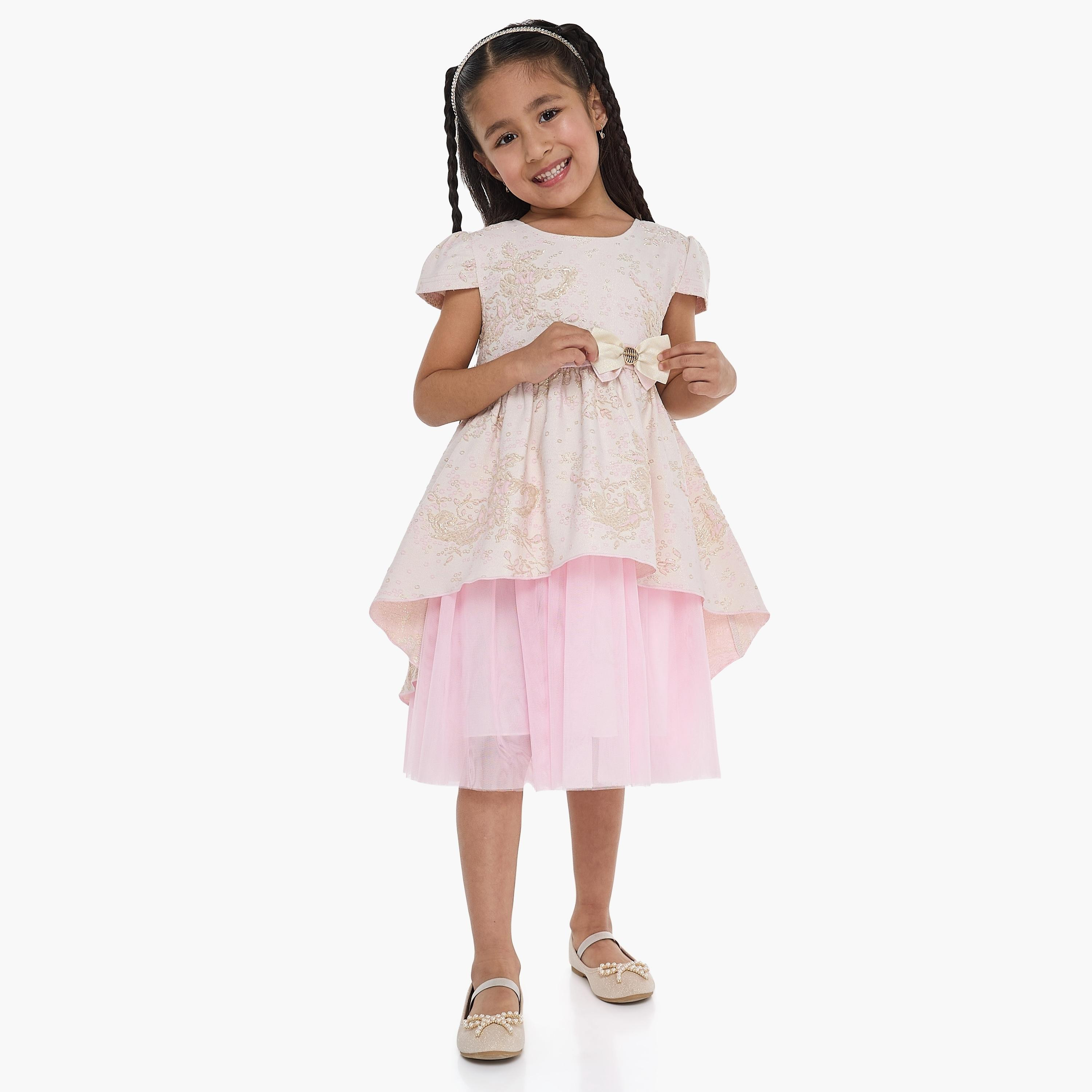 Victor and Jane Embroidered Cap Sleeves Dress-girls-clothing-dressesandjumpsuits-image-1