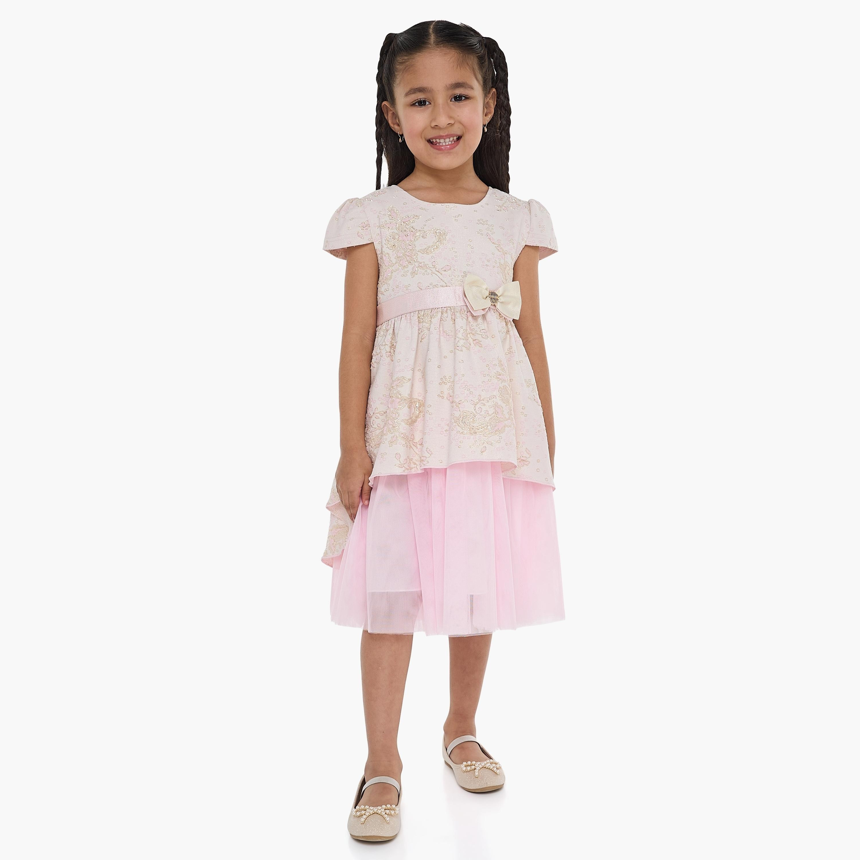 فستان بأكمام كاب مزين من فيكتور اند جين-girls-clothing-dressesandjumpsuits-image-2