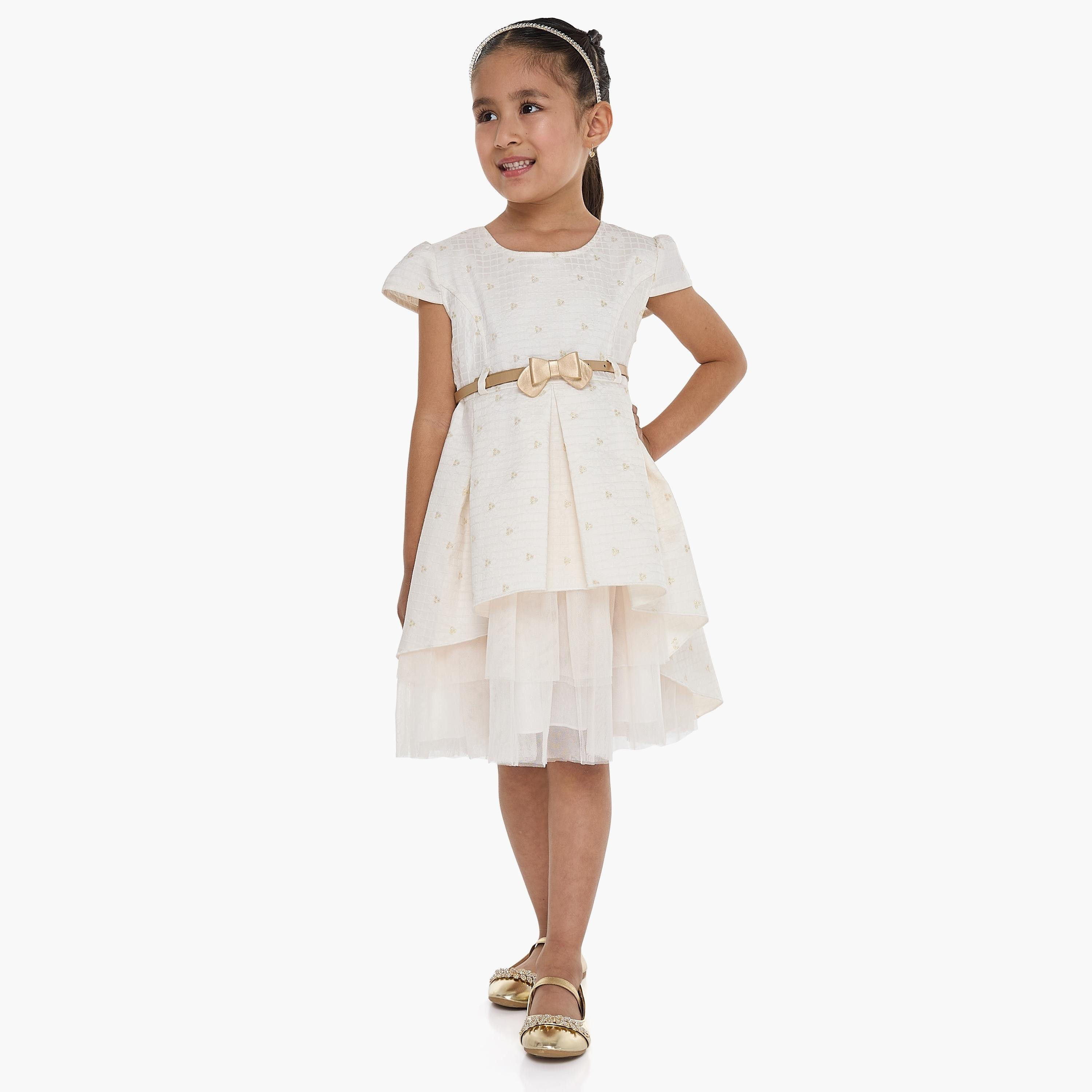 فستان بأكمام كاب مزين من فيكتور اند جين-girls-clothing-dressesandjumpsuits-image-1