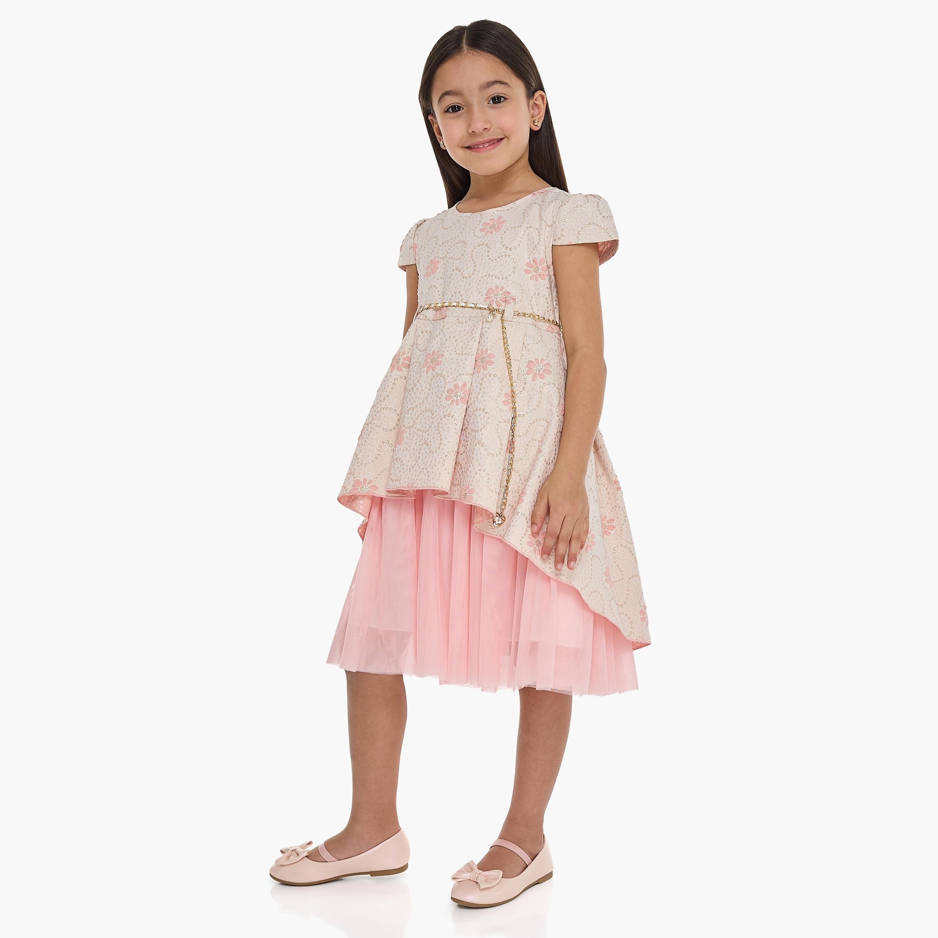 Victor and Jane Floral Printed Cap Sleeves Dress-girls-clothing-dressesandjumpsuits-image-1