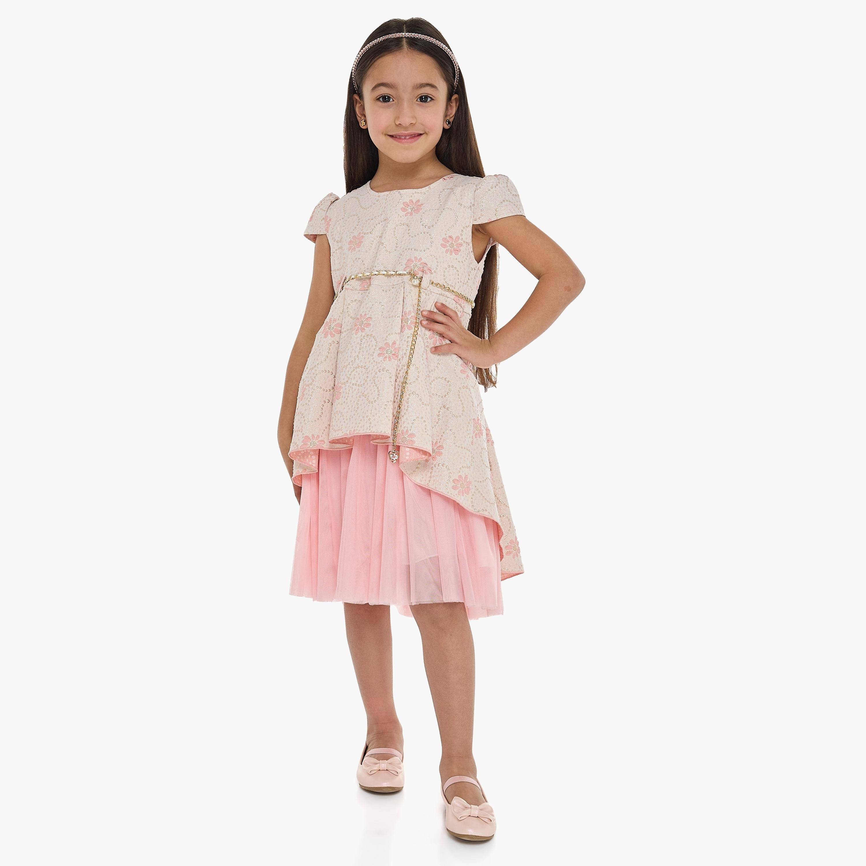 Victor and Jane Floral Printed Cap Sleeves Dress-girls-clothing-dressesandjumpsuits-image-2