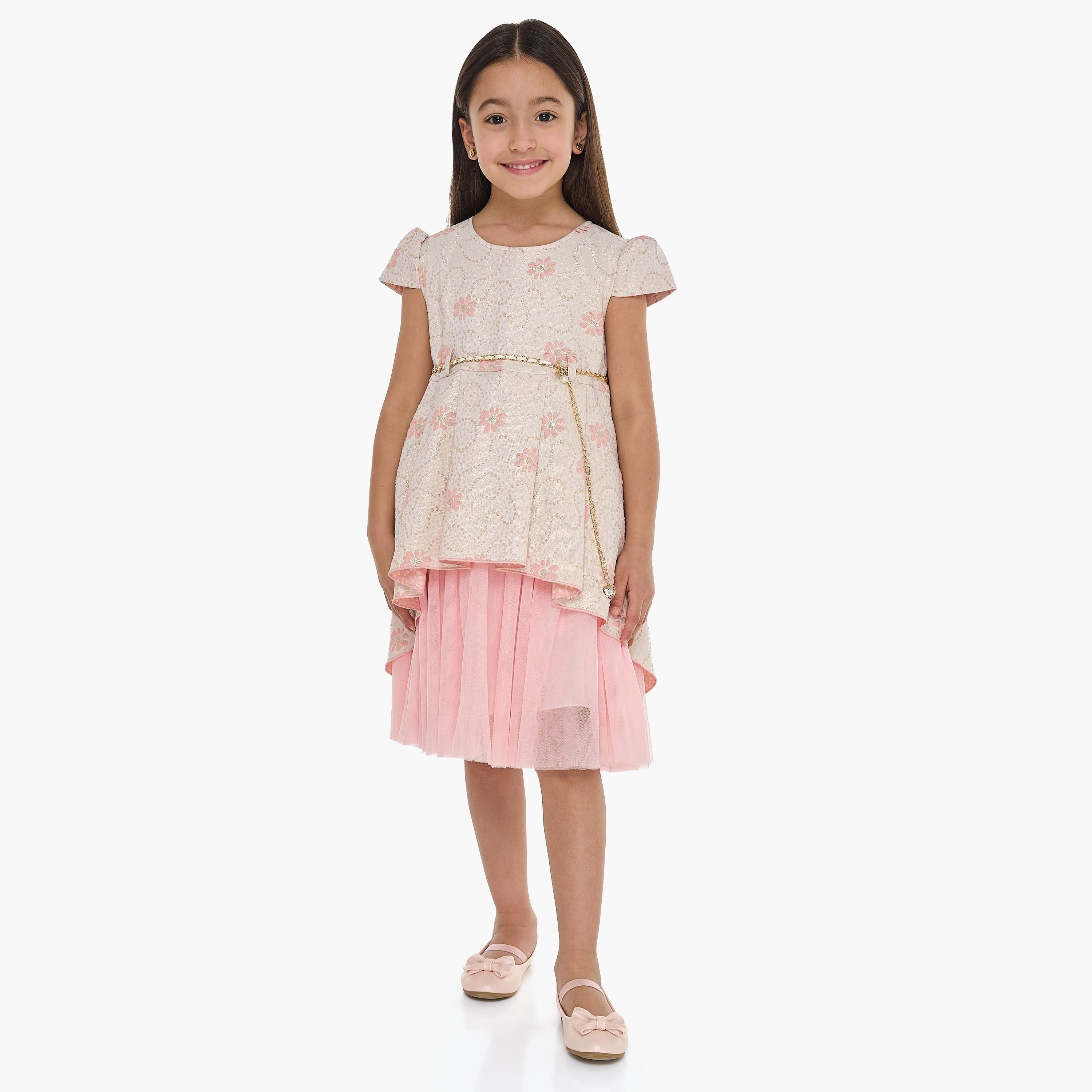 Victor and Jane Floral Printed Cap Sleeves Dress-girls-clothing-dressesandjumpsuits-image-3