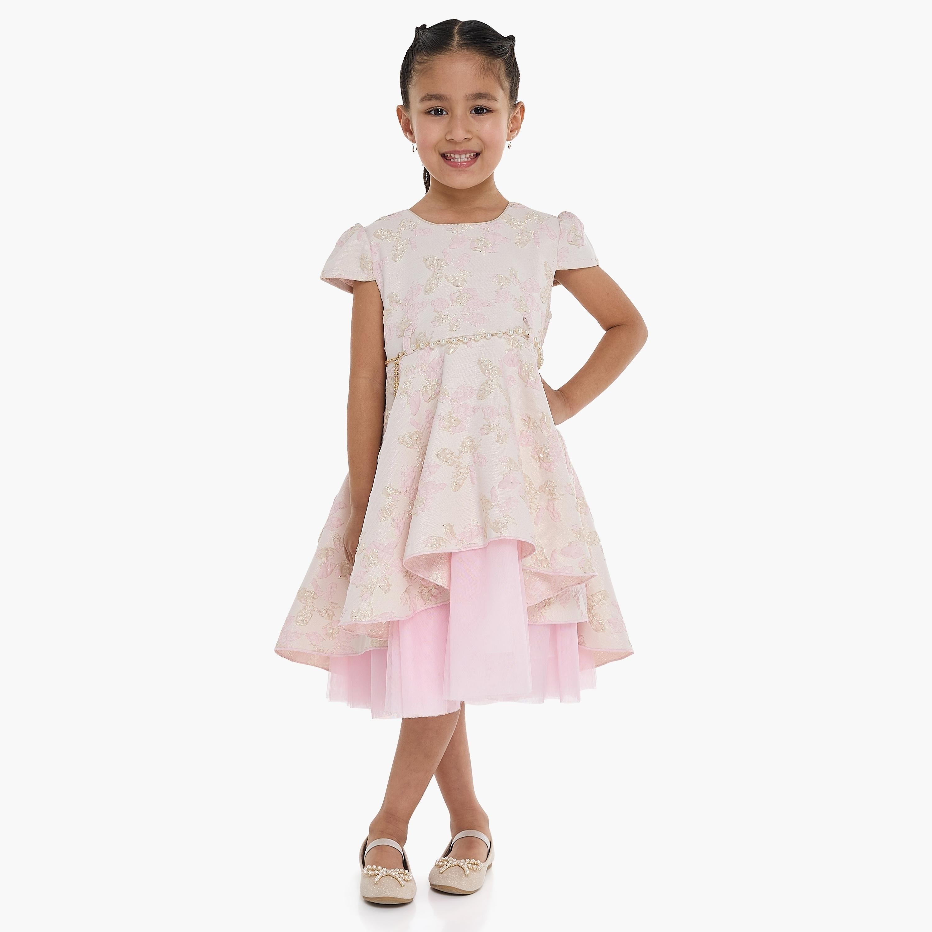 Victor and Jane Floral Printed Cap Sleeves Dress-girls-clothing-dressesandjumpsuits-image-1
