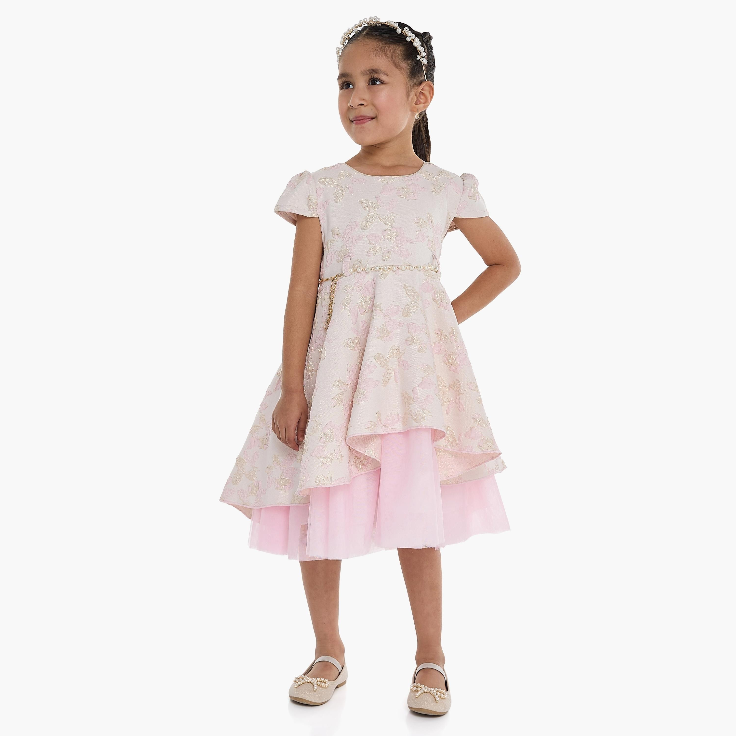 Victor and Jane Floral Printed Cap Sleeves Dress-girls-clothing-dressesandjumpsuits-image-2