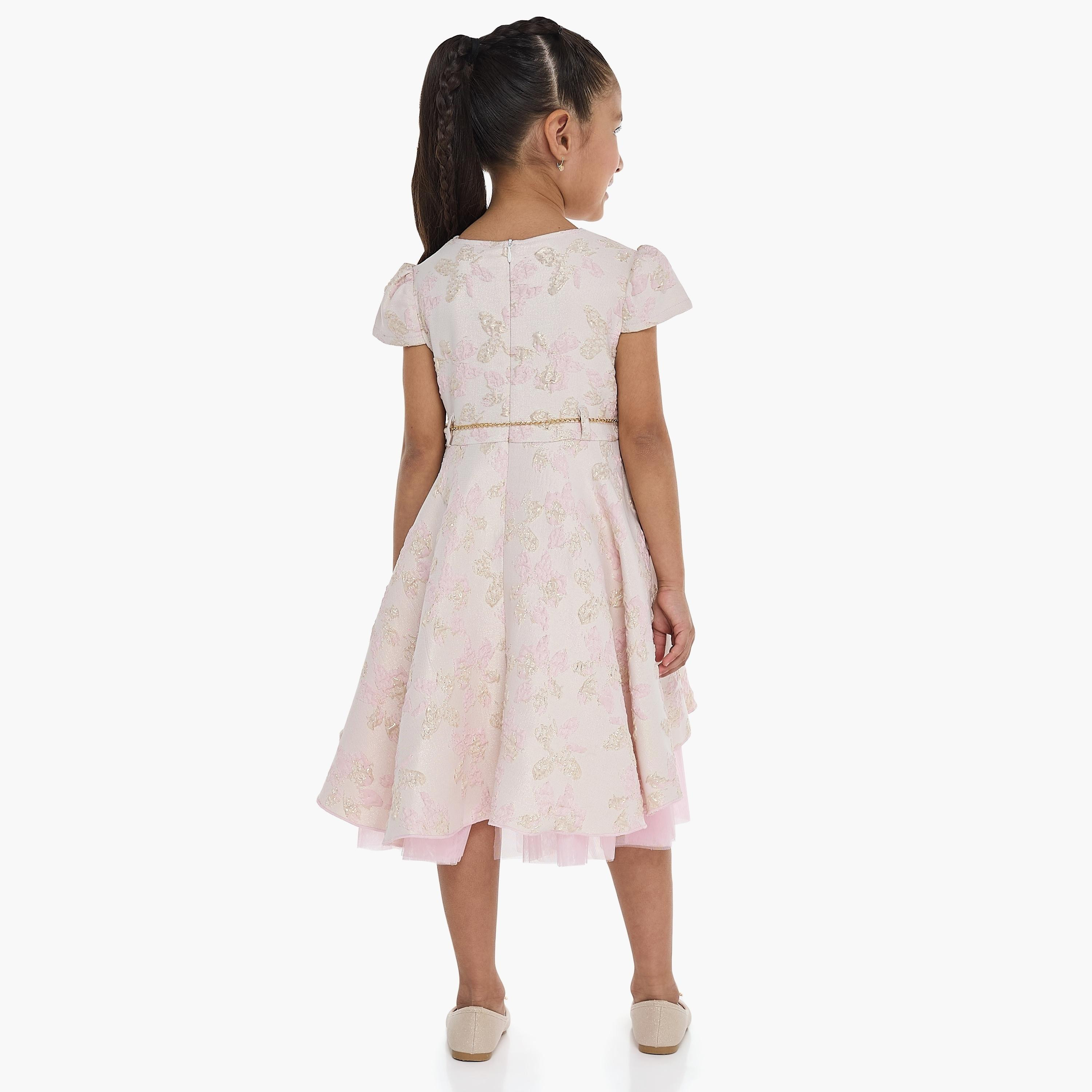 Victor and Jane Floral Printed Cap Sleeves Dress-girls-clothing-dressesandjumpsuits-image-3