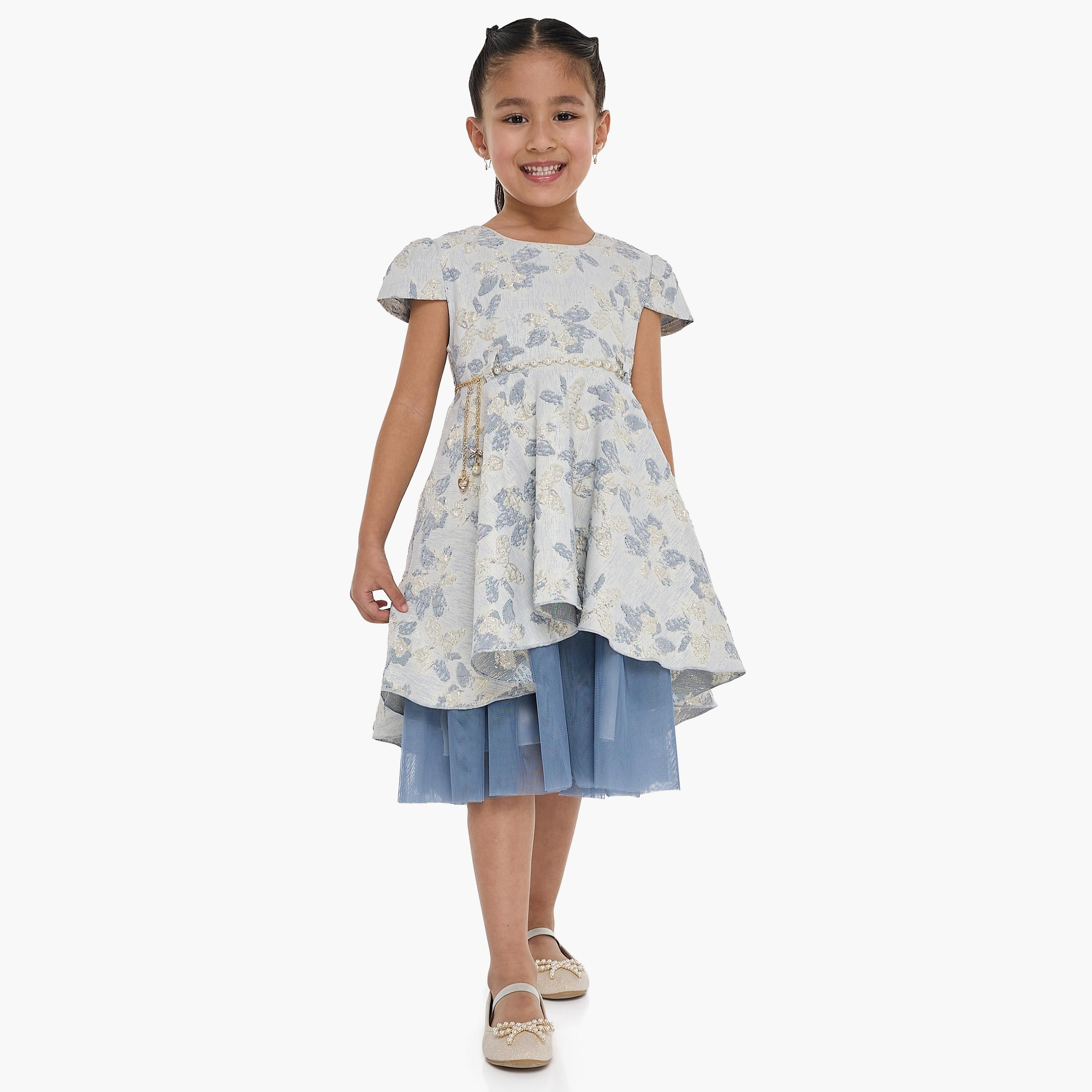 Victor and Jane Floral Printed Cap Sleeves Dress-girls-clothing-dressesandjumpsuits-image-1