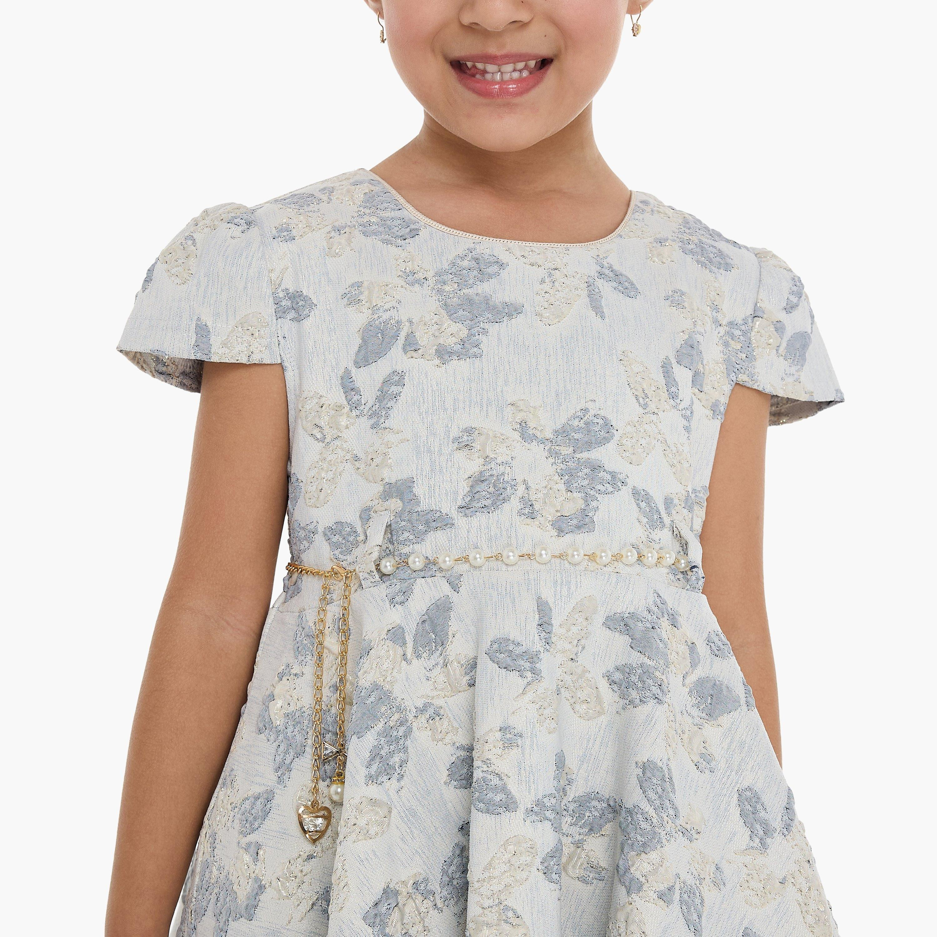 Victor and Jane Floral Printed Cap Sleeves Dress-girls-clothing-dressesandjumpsuits-image-5