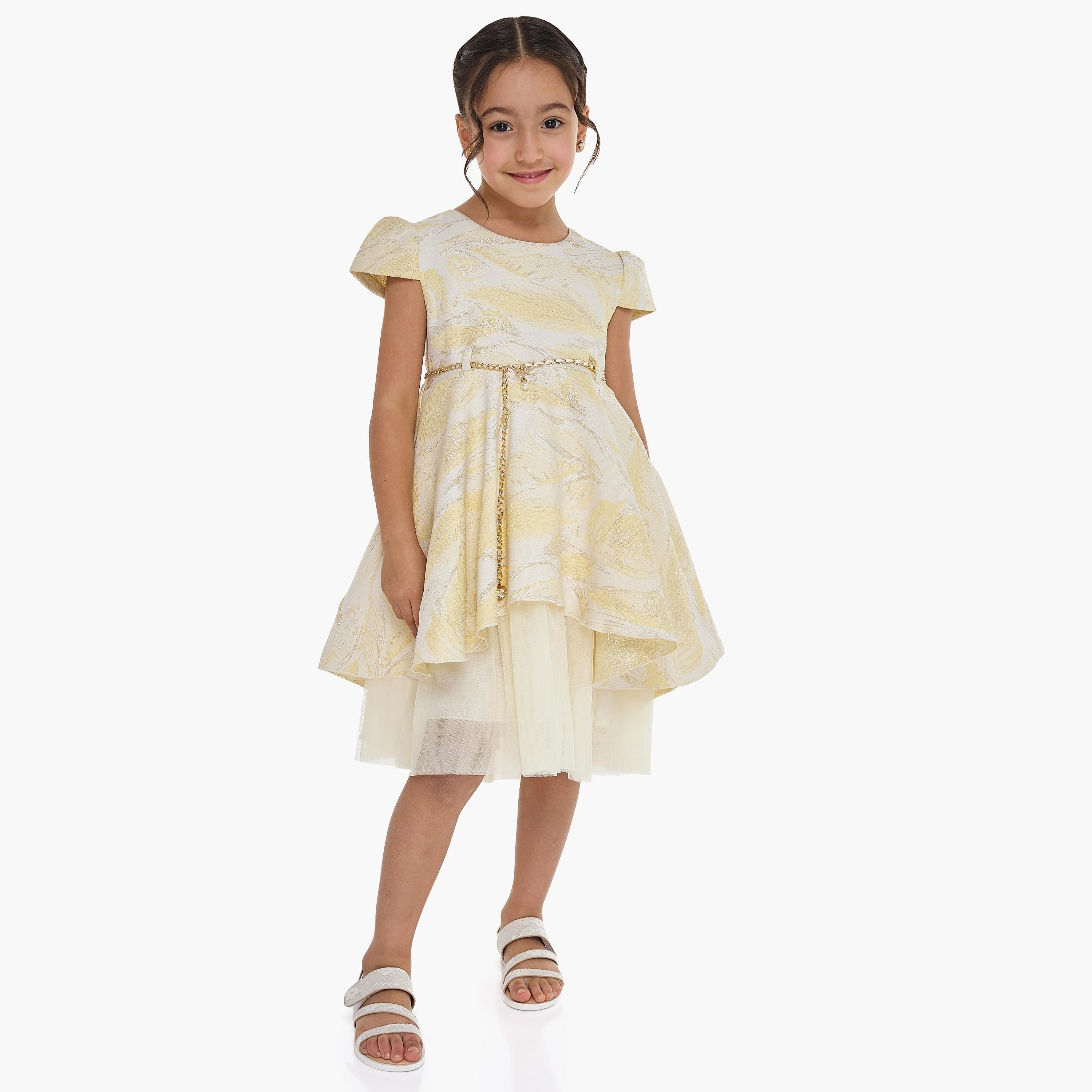 فستان بطبعات وأكمام كاب من فيكتور اند جين-girls-clothing-dressesandjumpsuits-image-1