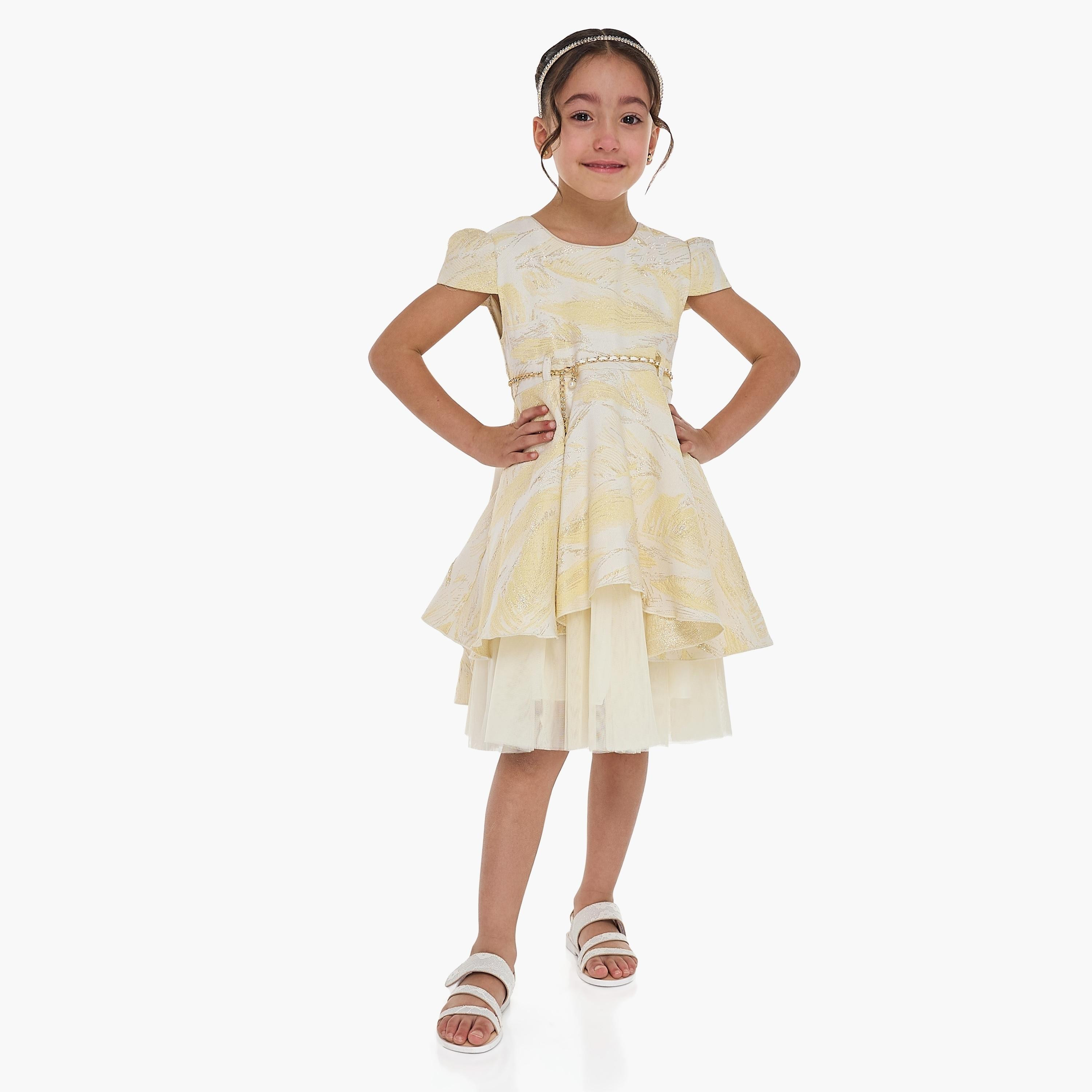 فستان بطبعات وأكمام كاب من فيكتور اند جين-girls-clothing-dressesandjumpsuits-image-2