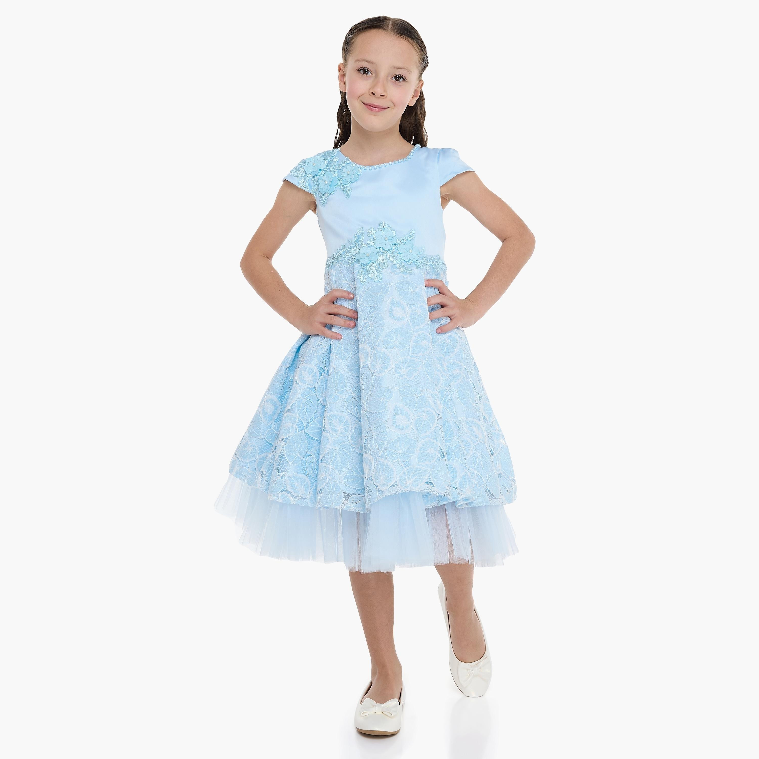 Victor and Jane Embroidered Cap Sleeves Dress-girls-clothing-dressesandjumpsuits-image-2