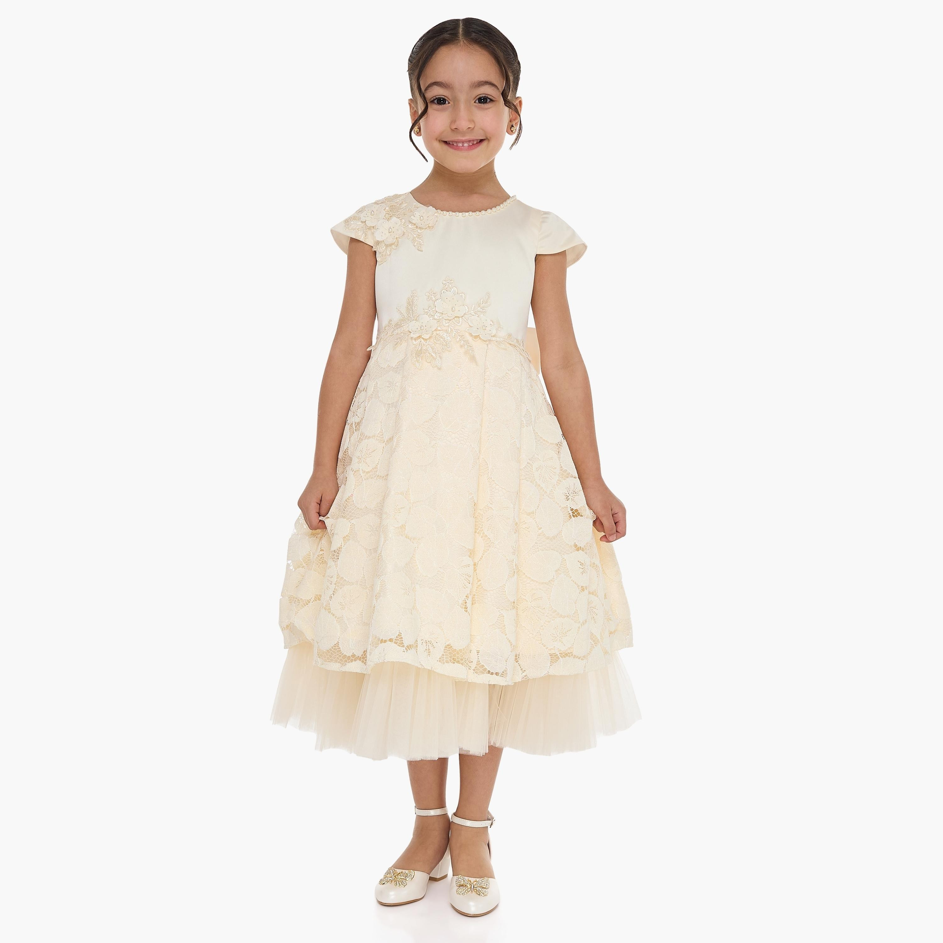 فستان بأكمام كاب مزين من فيكتور اند جين-girls-clothing-dressesandjumpsuits-image-2