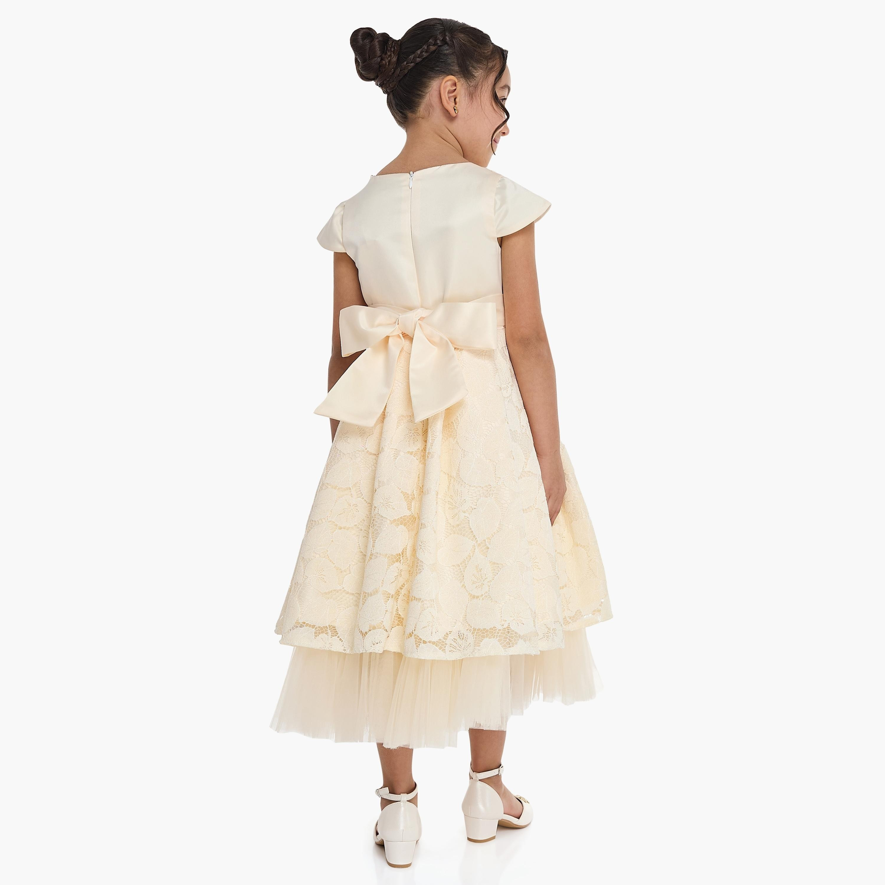 فستان بأكمام كاب مزين من فيكتور اند جين-girls-clothing-dressesandjumpsuits-image-4