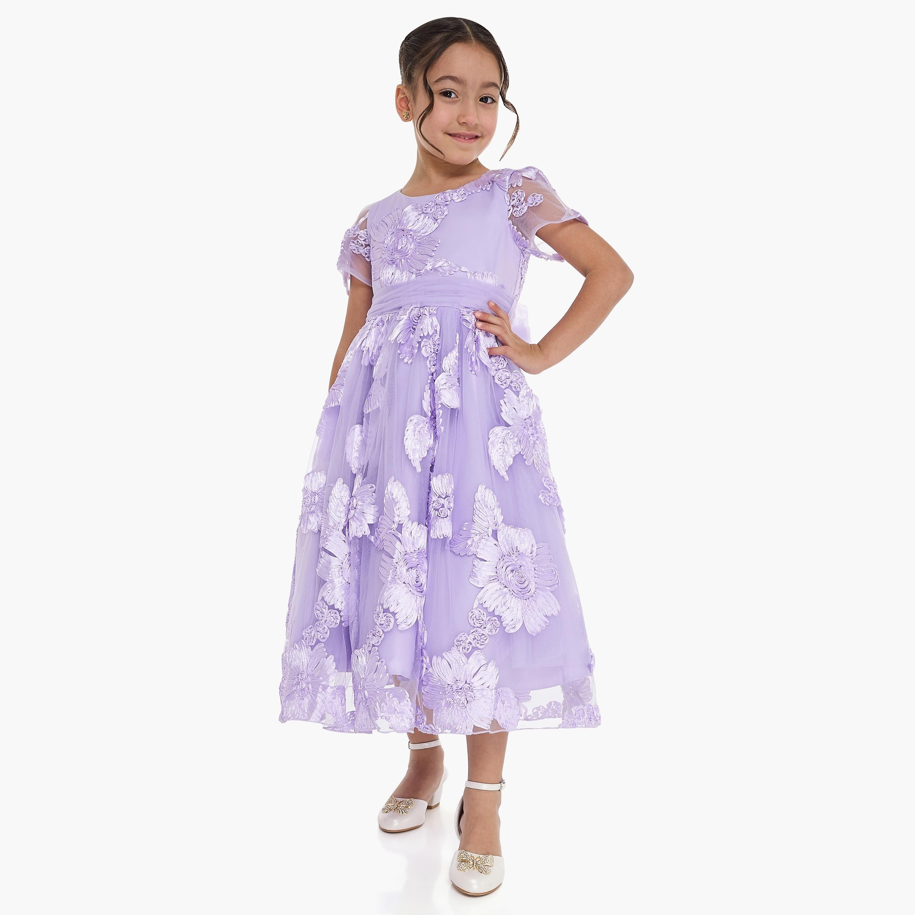 Victor and Jane Floral Printed Short Sleeves Dress-girls-clothing-dressesandjumpsuits-image-2