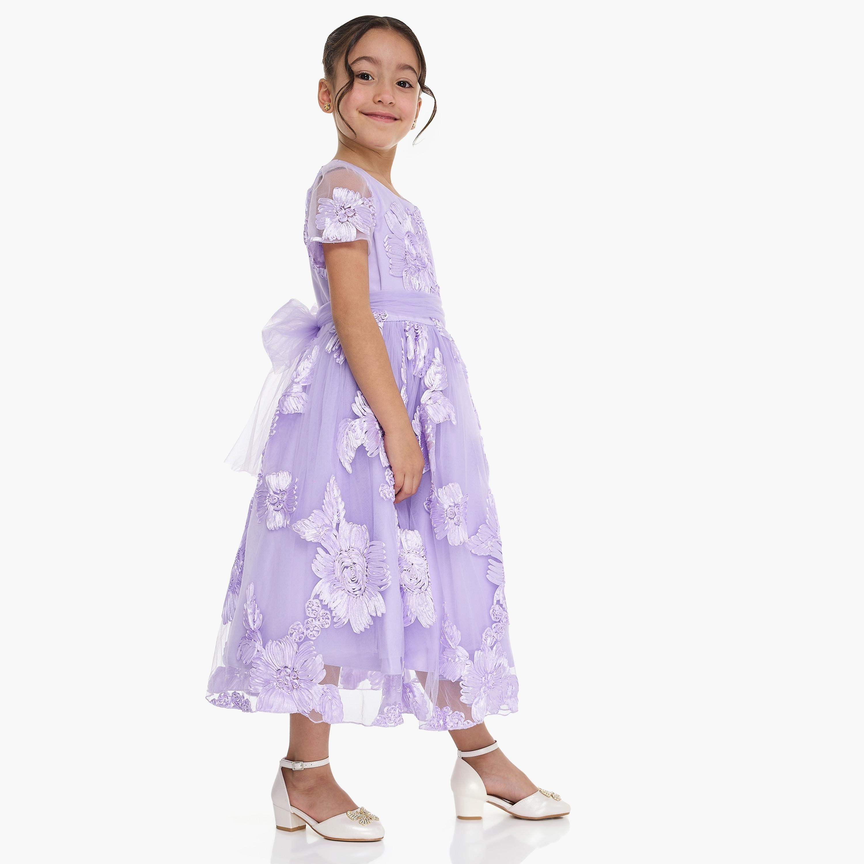 Victor and Jane Floral Printed Short Sleeves Dress-girls-clothing-dressesandjumpsuits-image-3