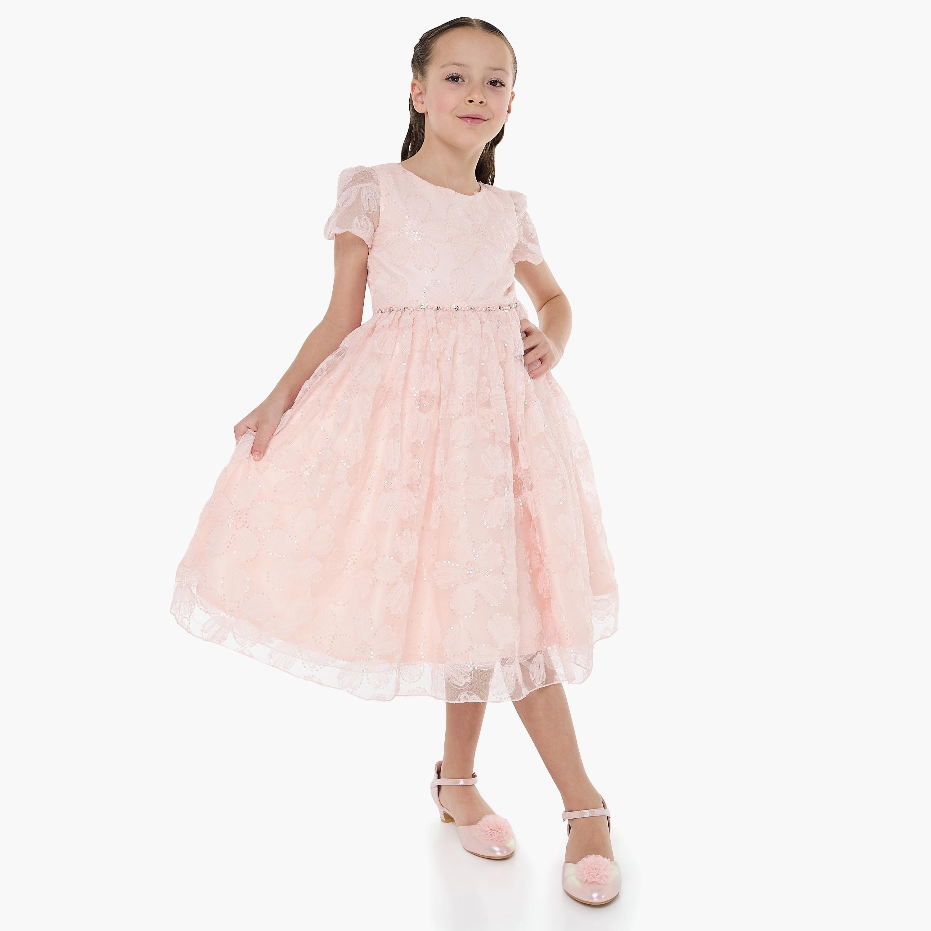 فستان مزين بأكمام كاب من فيكتور اند جين-girls-clothing-dressesandjumpsuits-image-1
